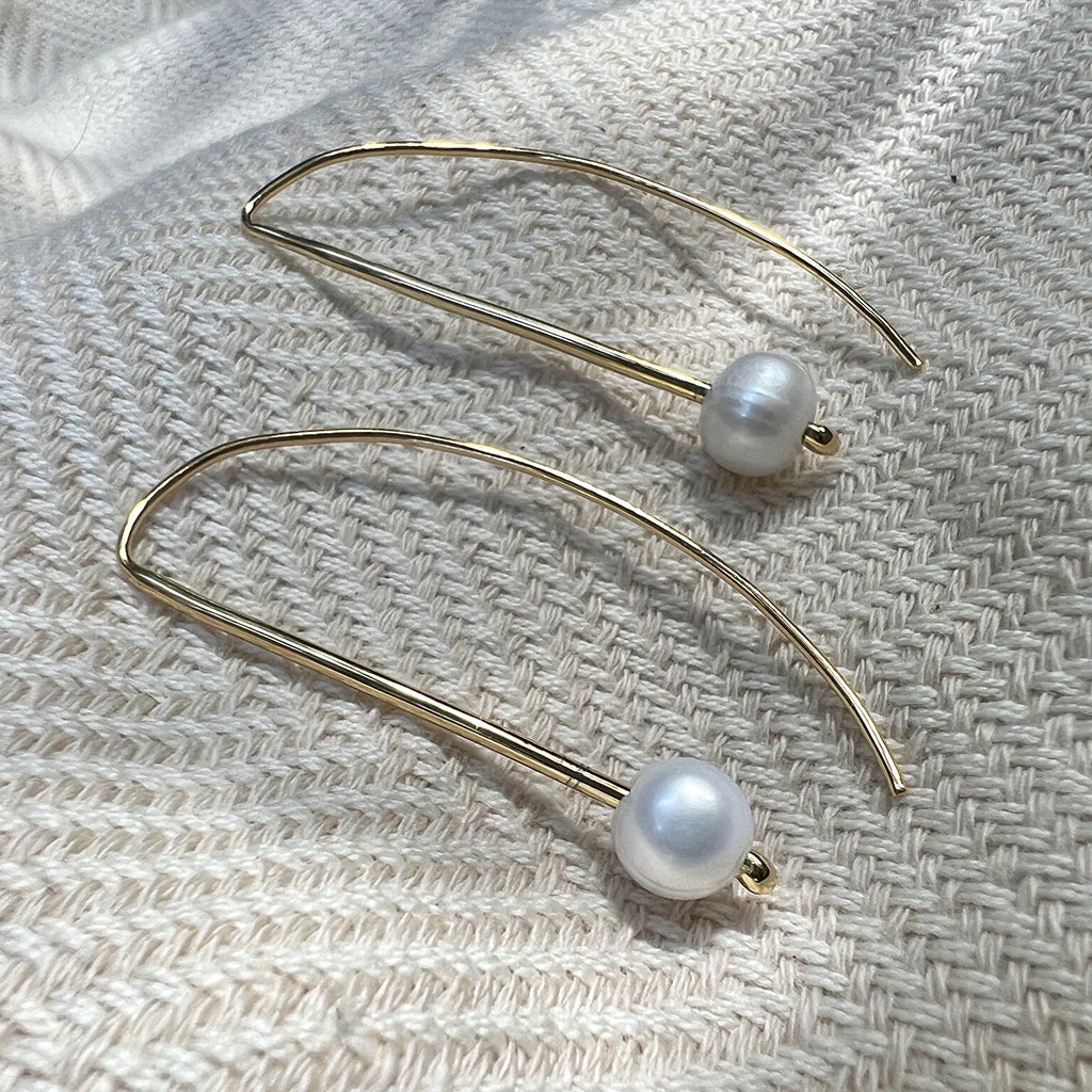 Freshwater Pearl Hook Earrings - Image 3