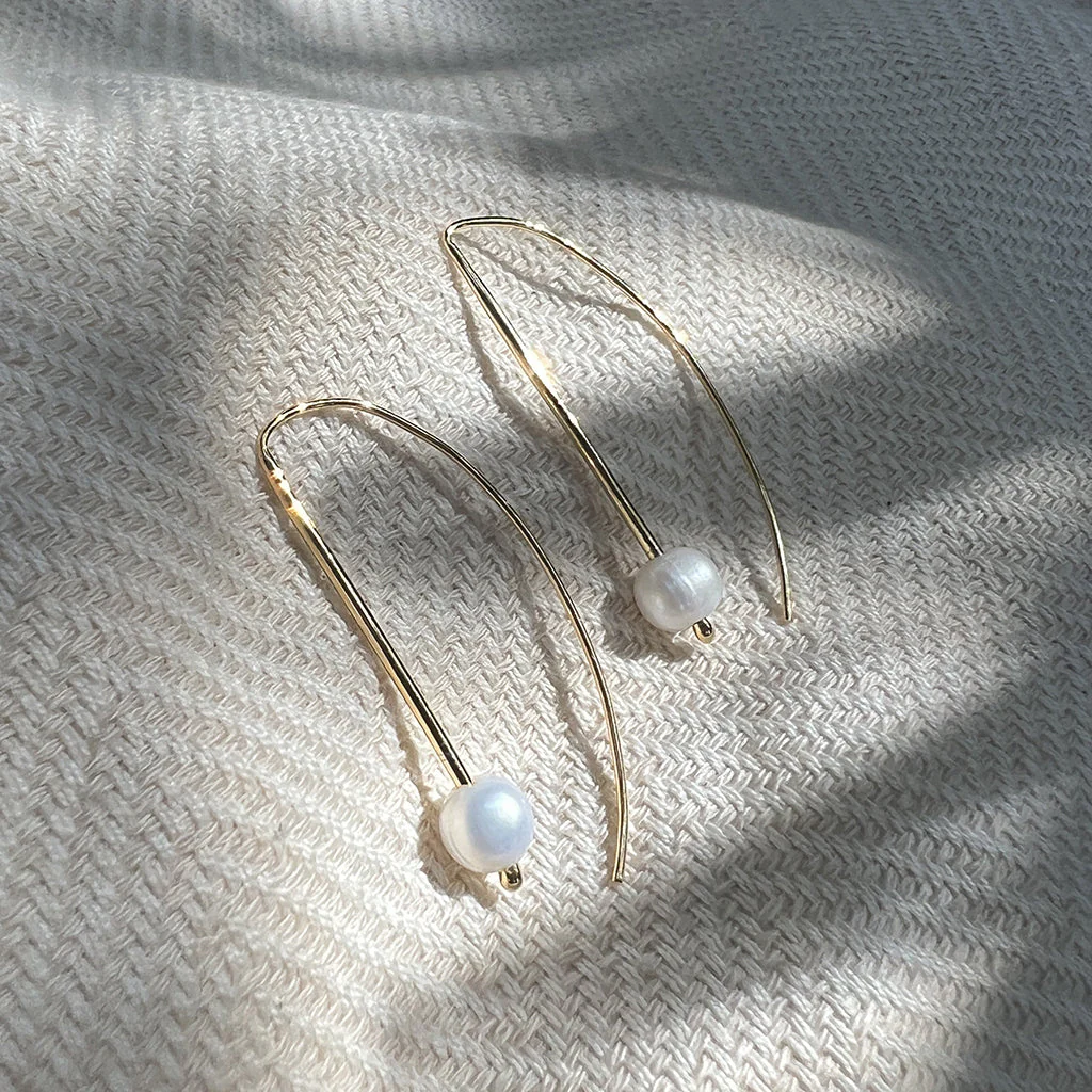 Freshwater Pearl Hook Earrings - Image 4