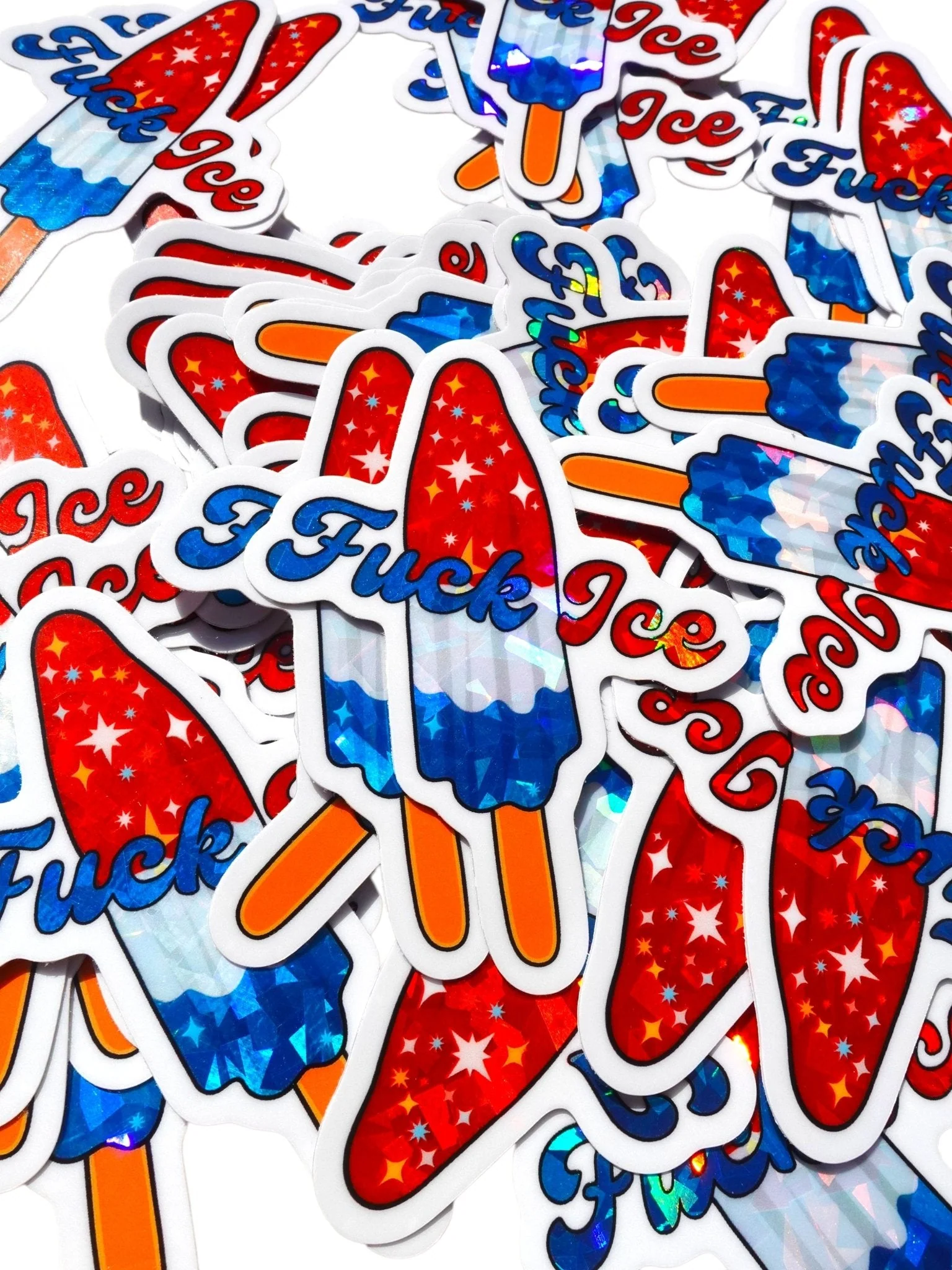 Fuck Ice- Holographic Sticker - Image 2