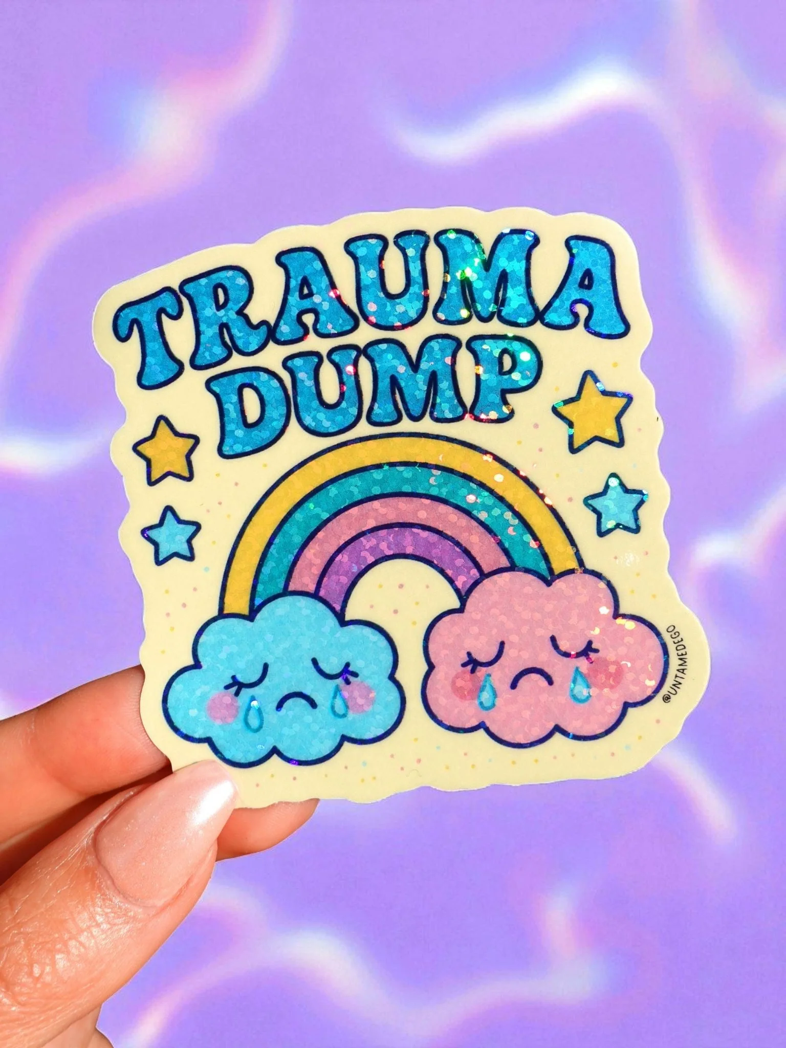 Funny Mental Health Sticker Pack –  Holographic Waterproof Vinyl Decals – Discounted Bundle of Anxiety, Therapy & Trauma Humor - Image 3