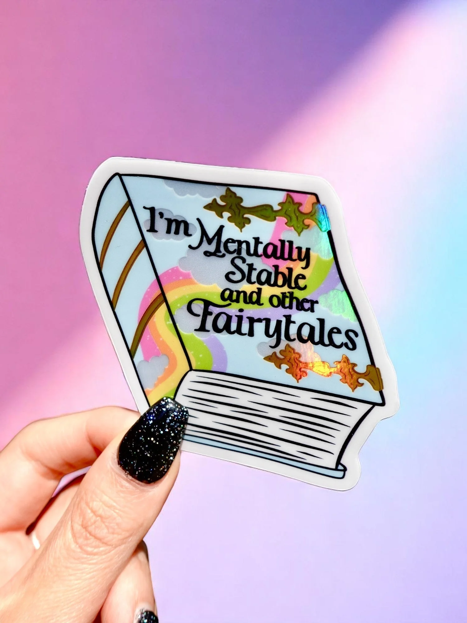 Funny Mental Health Sticker Pack –  Holographic Waterproof Vinyl Decals – Discounted Bundle of Anxiety, Therapy & Trauma Humor - Image 8