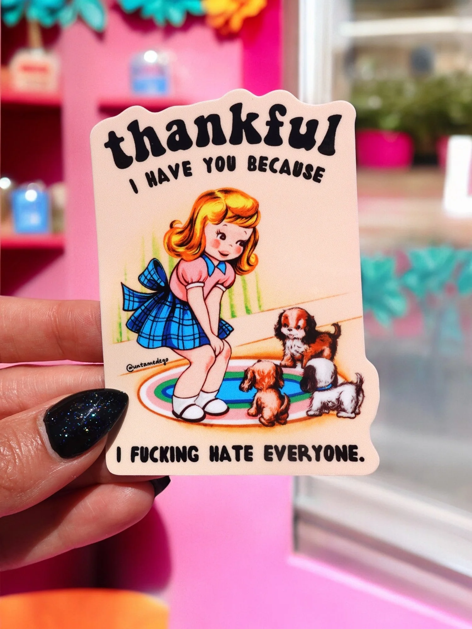 Funny Vinyl Sticker – Thankful I Have You – Dog Waterproof Dark Humor Decal - Image 2