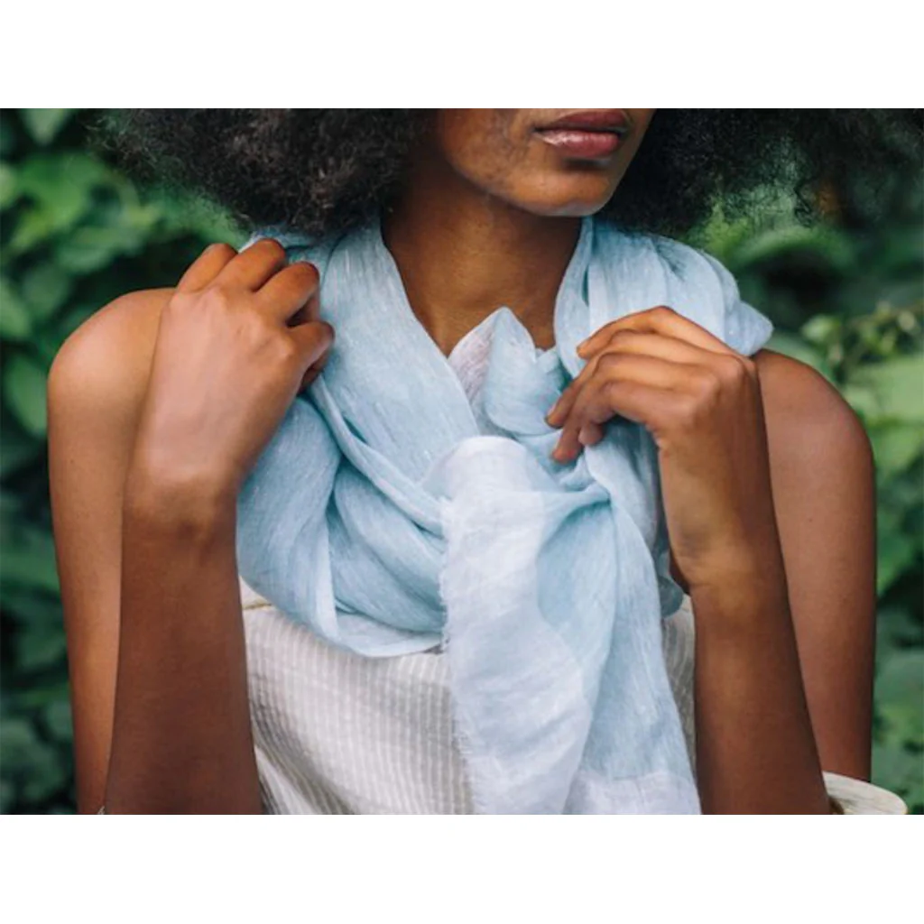 Gauze Linen Two Tone Scarf - Image 2