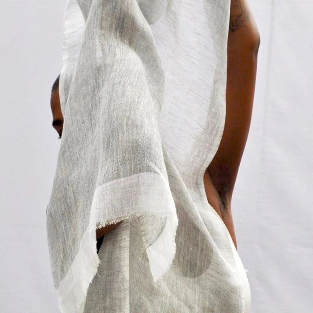 Gauze Linen Two Tone Scarf - Image 6