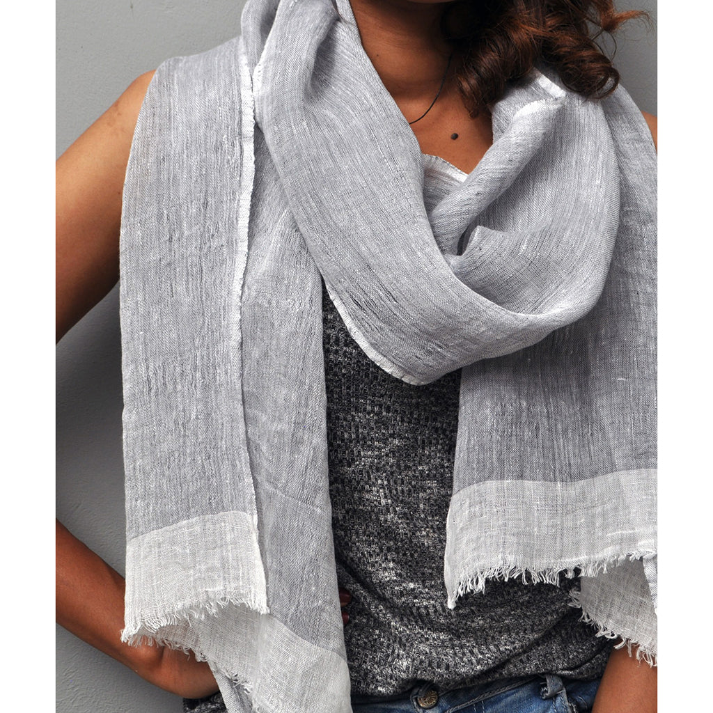 Gauze Linen Two Tone Scarf - Image 8
