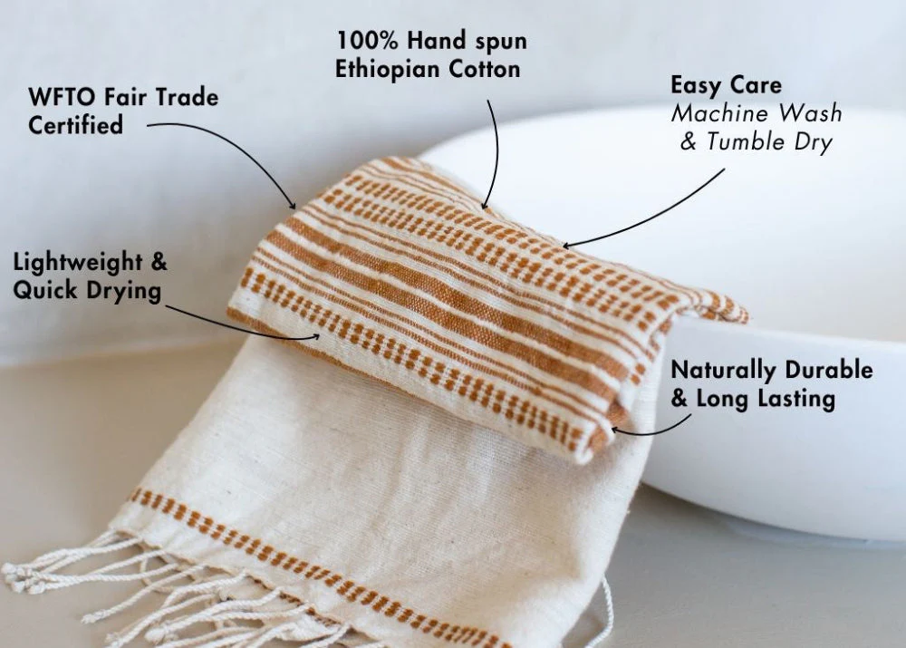 Genalé Handwoven Ethiopian Cotton Hand Towel - Image 2