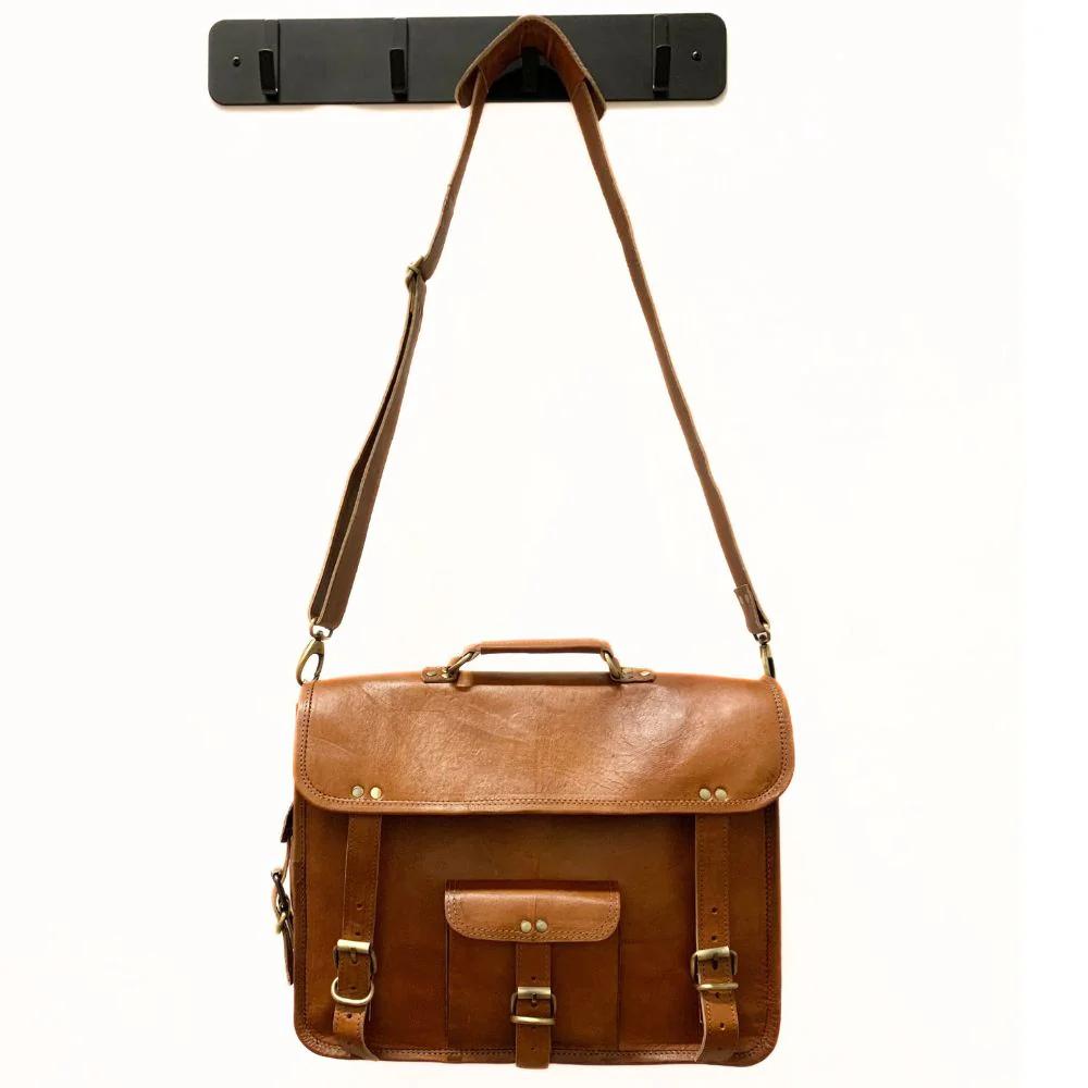 Leather Laptop Messenger Bag 15" - Image 3