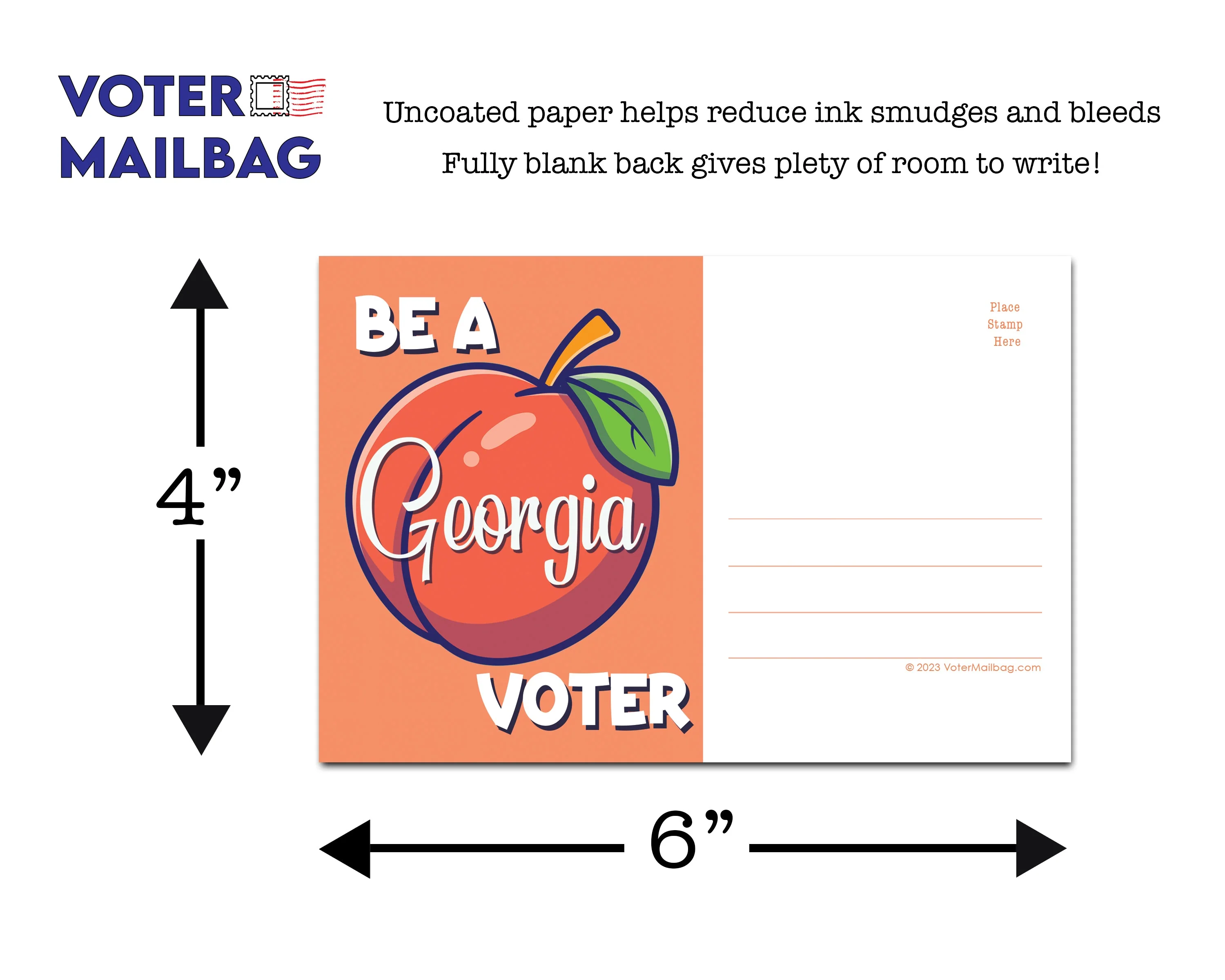 Georgia Voter Postcards - Blank 4x6 Voter Postcards - Image 4