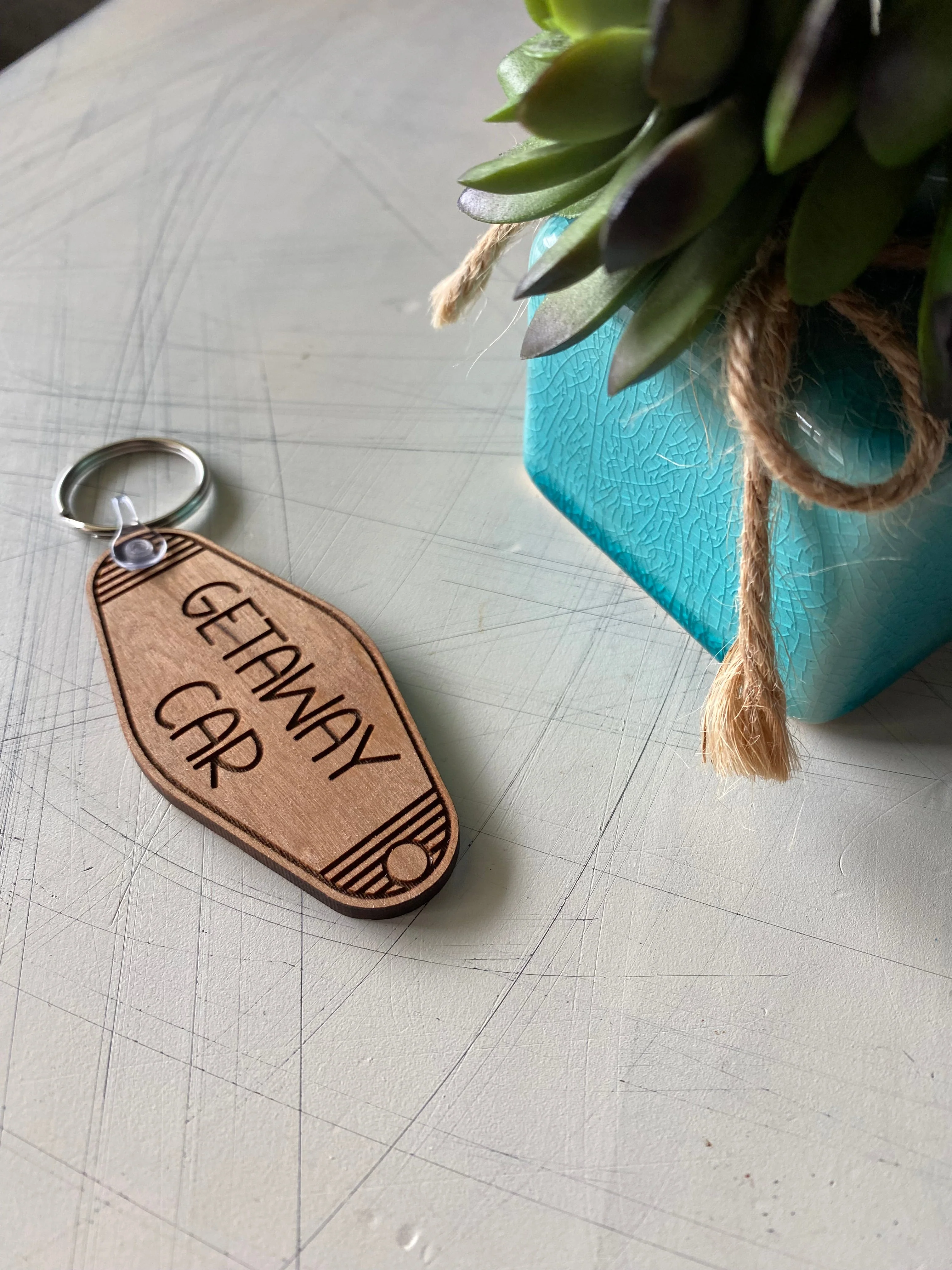 Getaway Car - Wood Motel-style Keychain - Image 3