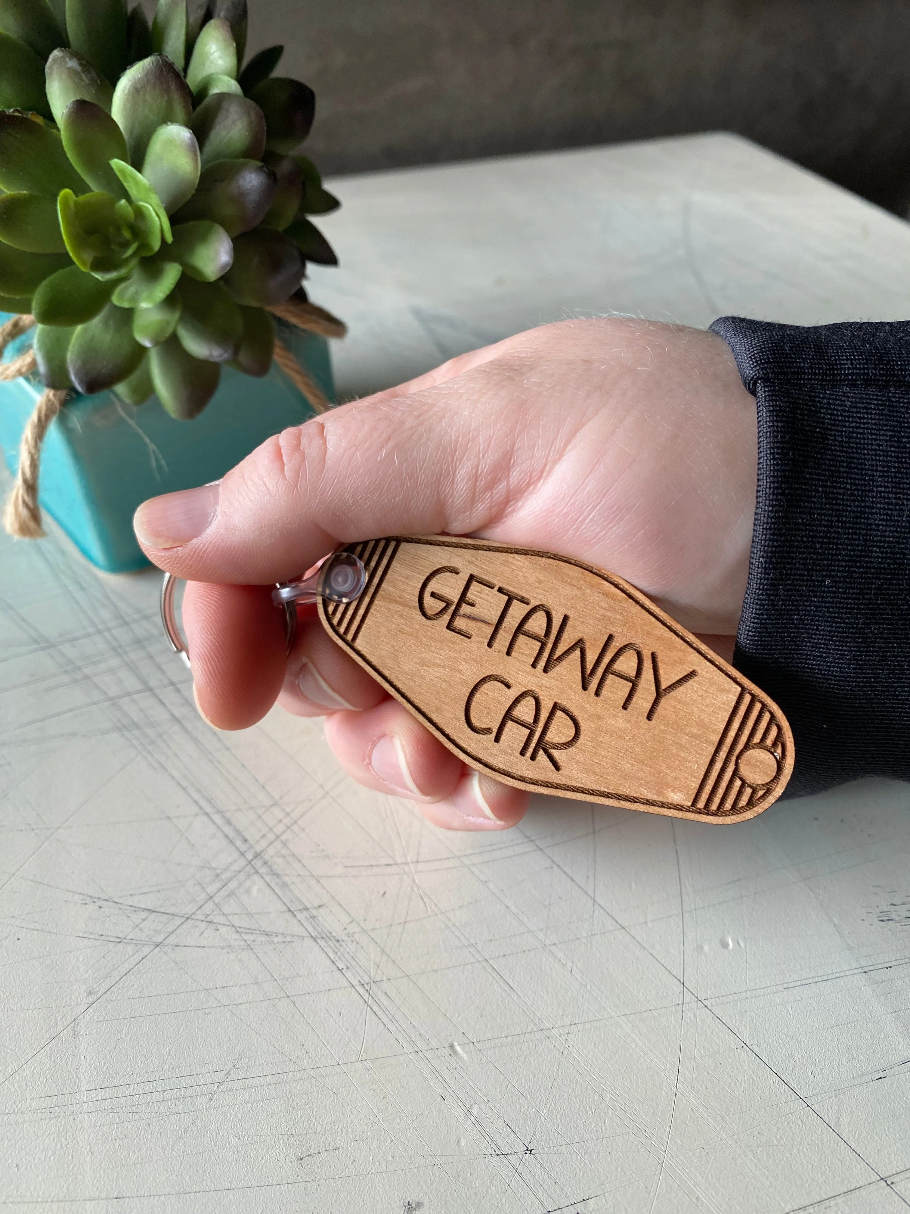Getaway Car - Wood Motel-style Keychain - Image 4