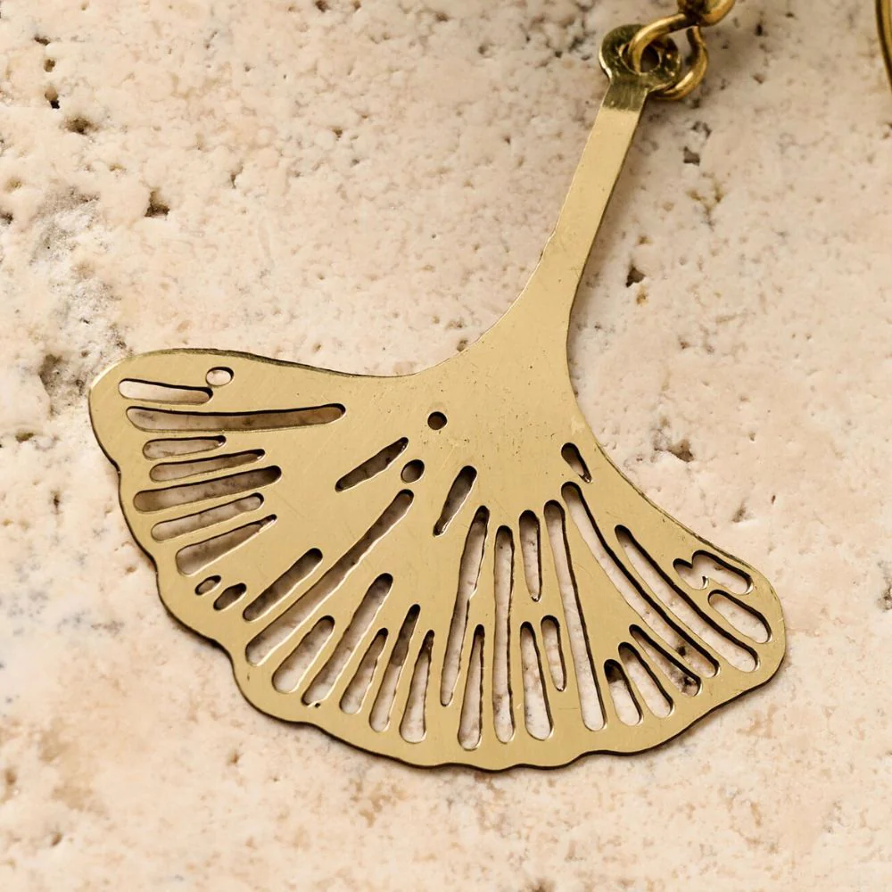 Ginkgo Leaf Dangle Earrings - Image 4