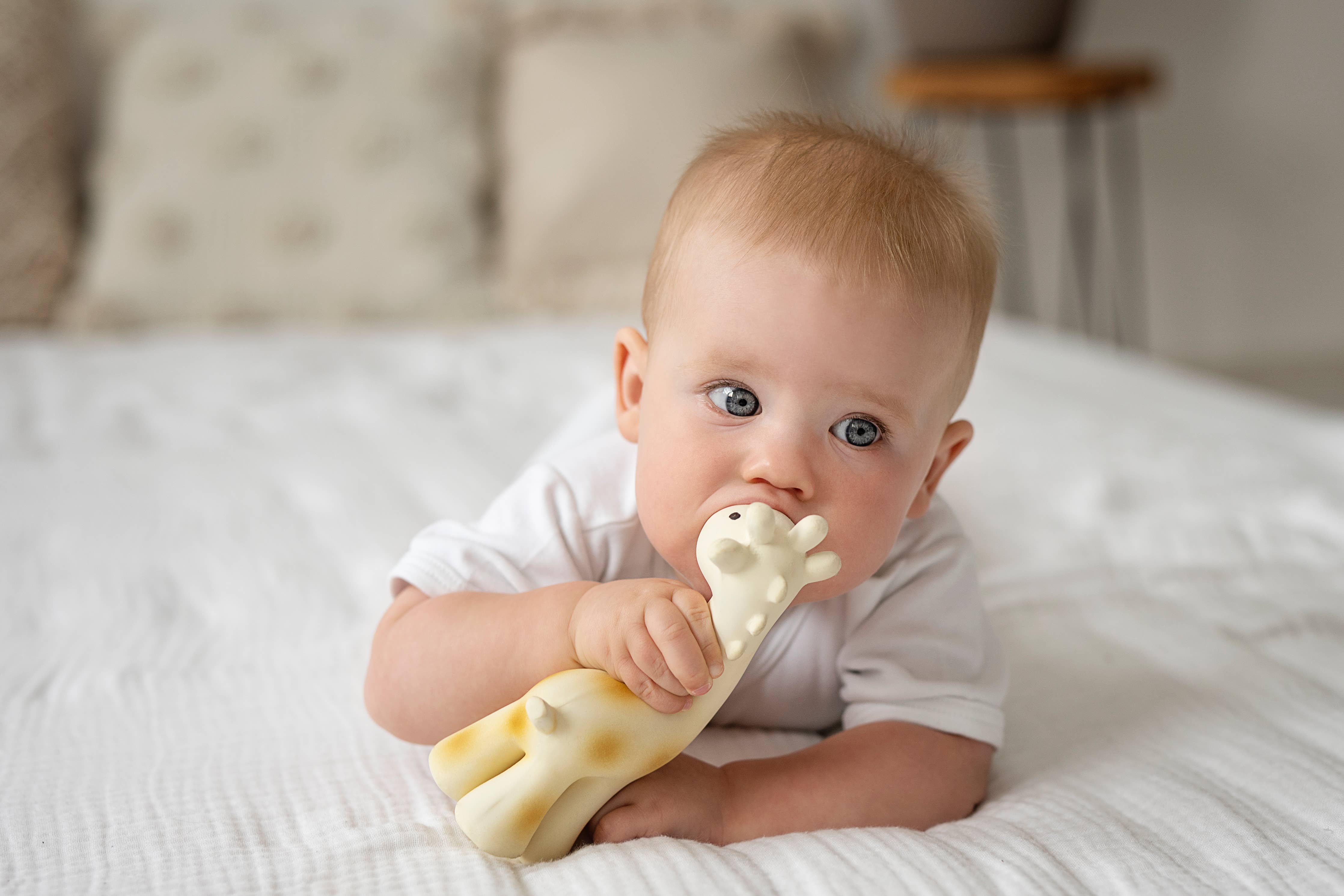 Giraffe Natural Organic Rubber Teether, Rattle & Bath Toy - Image 9