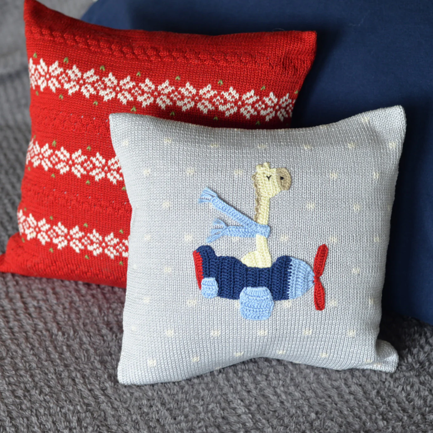 Giraffe Pilot in Plane 10" Pillow - Image 2