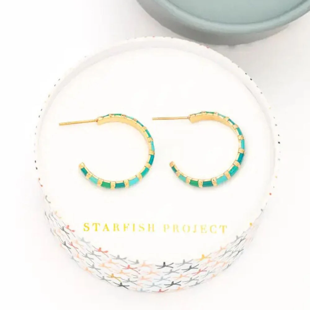 Golden Jade Radiance Hoop Earrings - Image 3