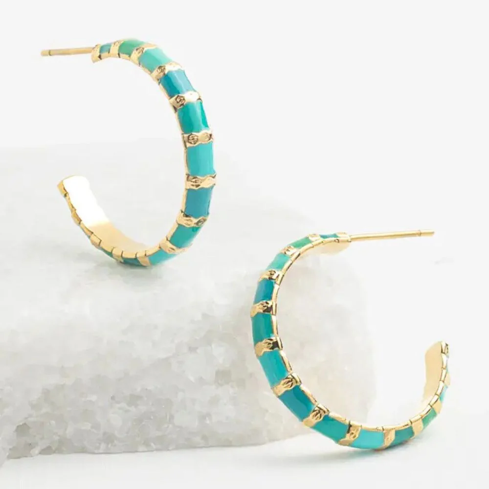 Golden Jade Radiance Hoop Earrings - Image 5