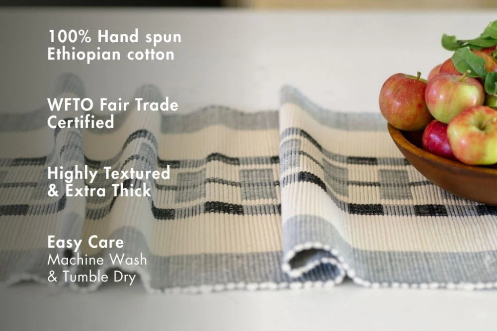 Gonder Handwoven Ethiopian Cotton Table Runner - Image 2