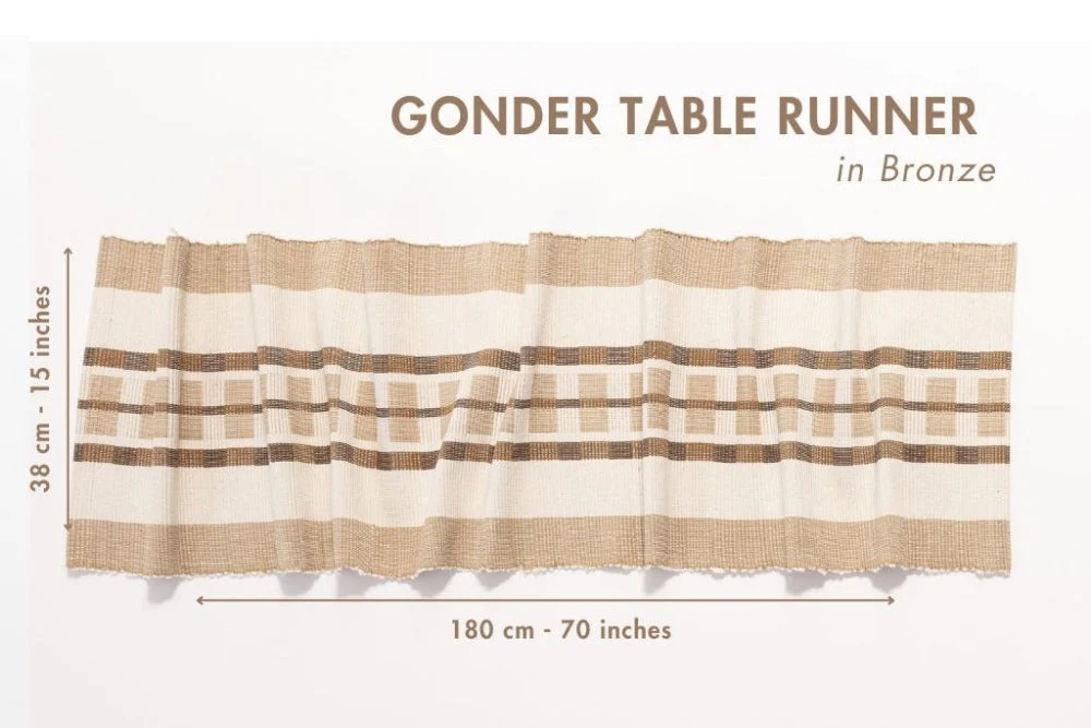 Gonder Handwoven Ethiopian Cotton Table Runner - Image 9