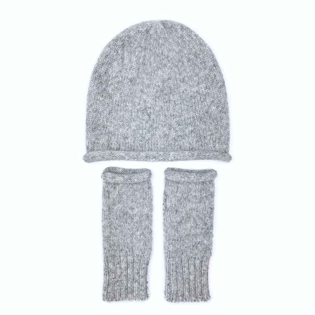 Gray Essential Knit Alpaca Gloves - Image 5