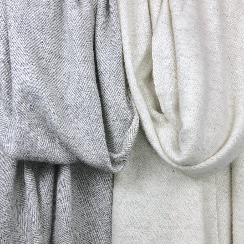 Gray Herringbone Cashmere Scarf - Image 3