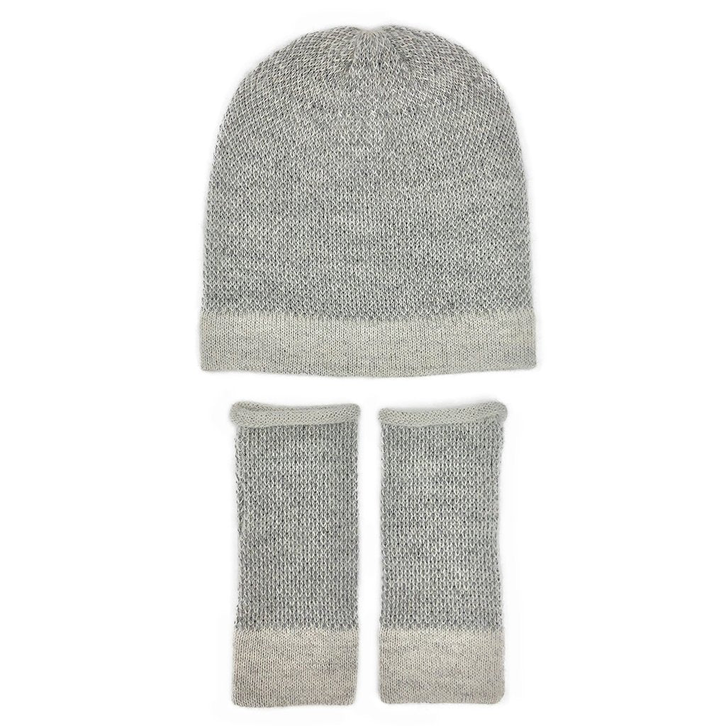 Gray Interwoven Alpaca Gloves - Image 3