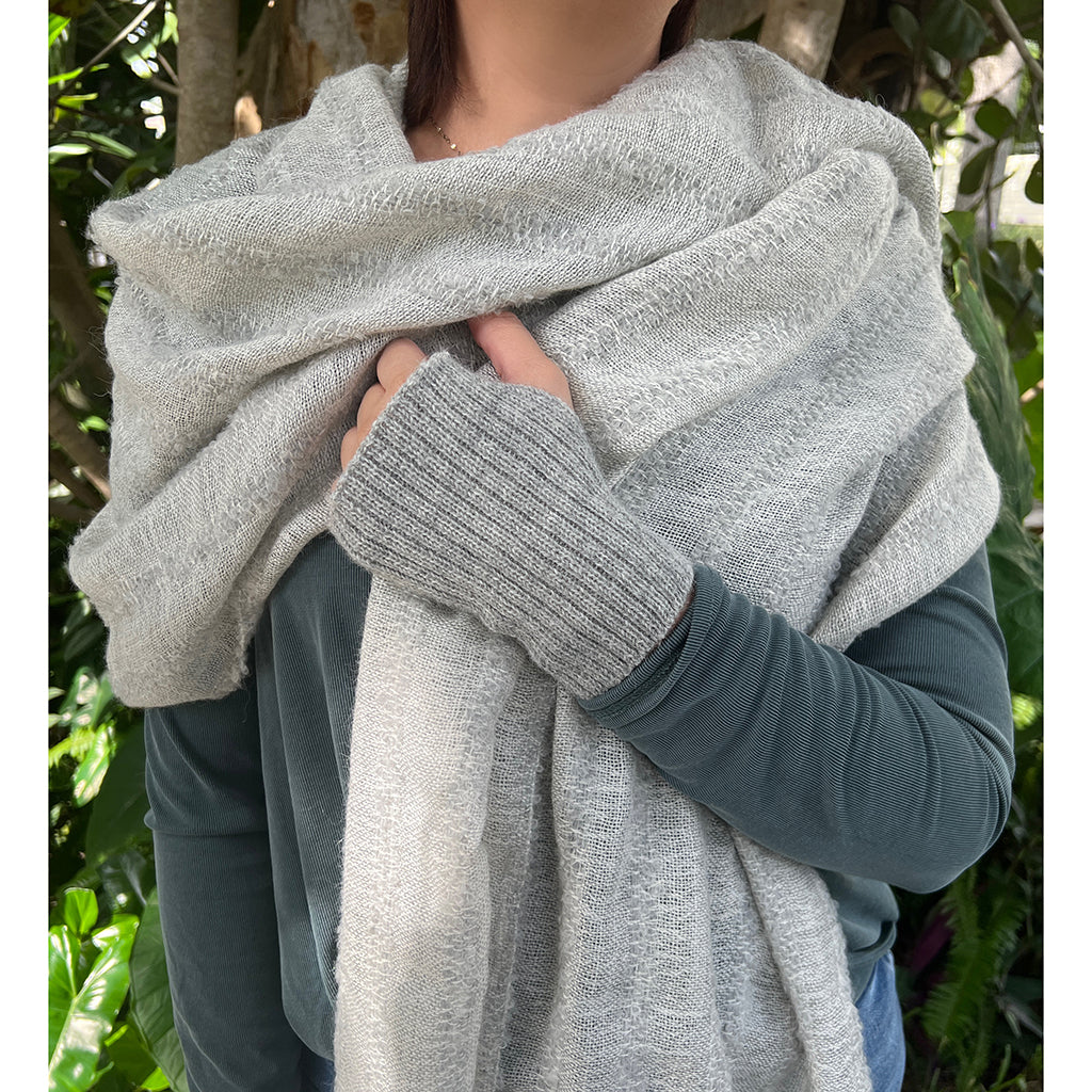 Gray Minimalist Alpaca Gloves - Image 3