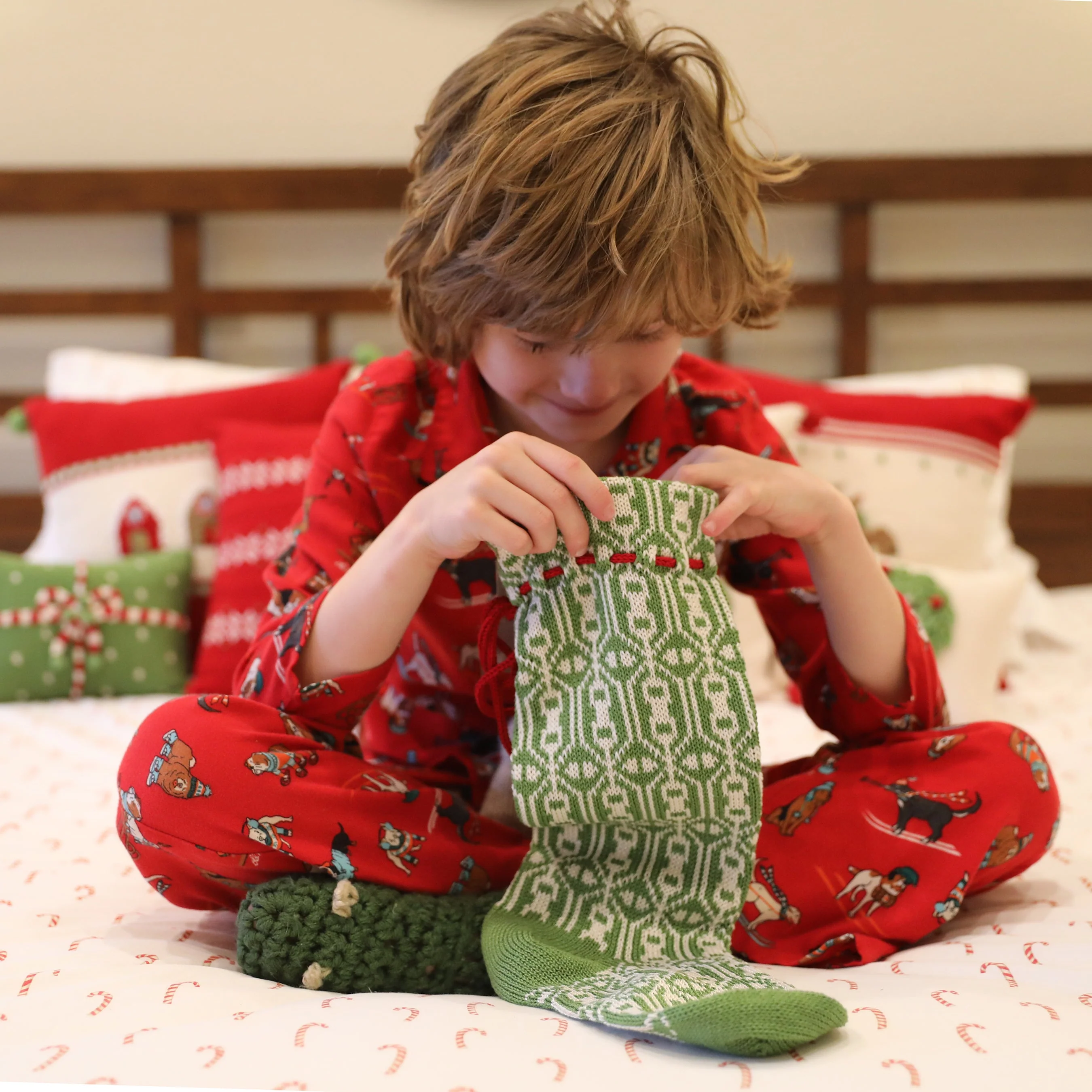 Green Patterned Stocking - Image 2