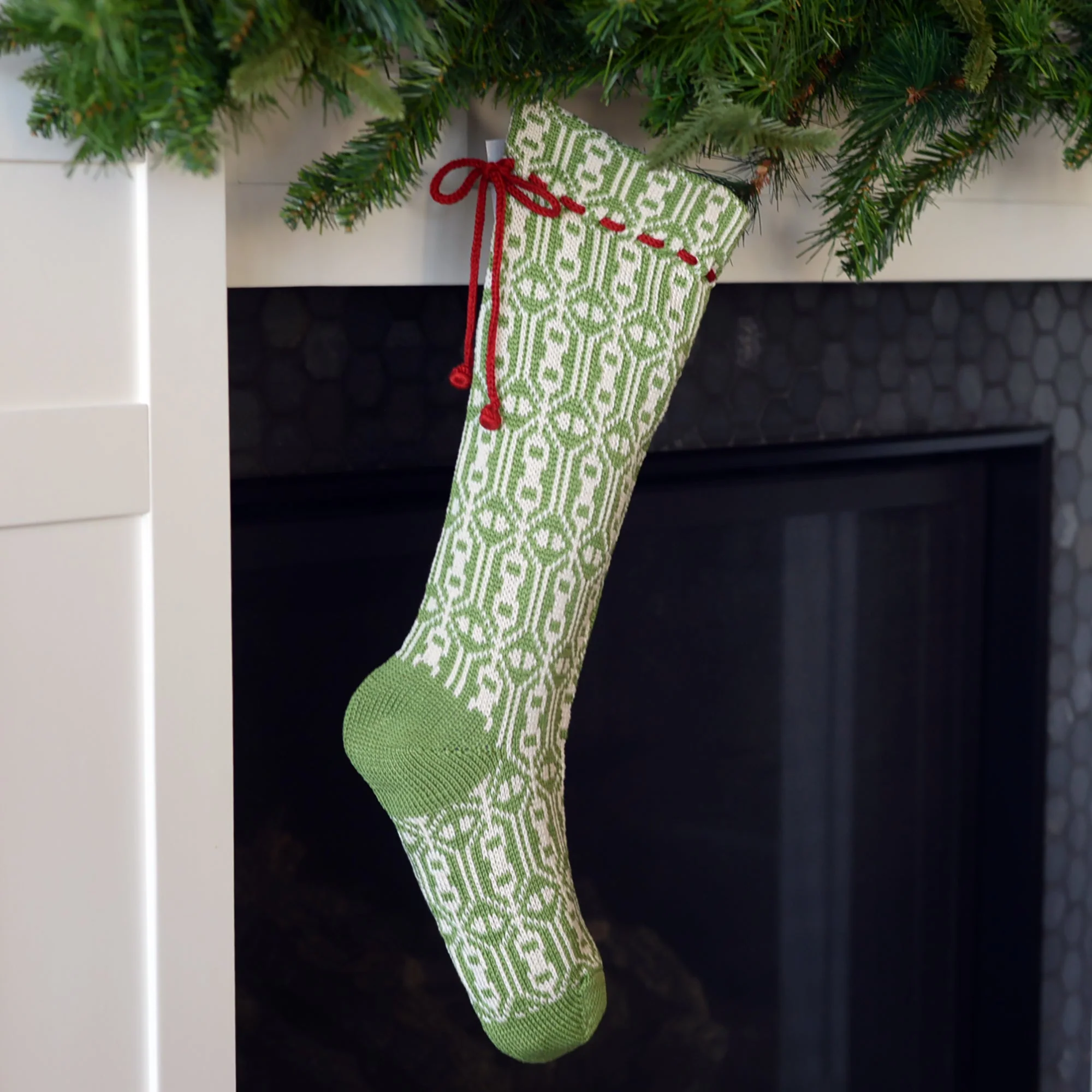 Green Patterned Stocking - Image 3