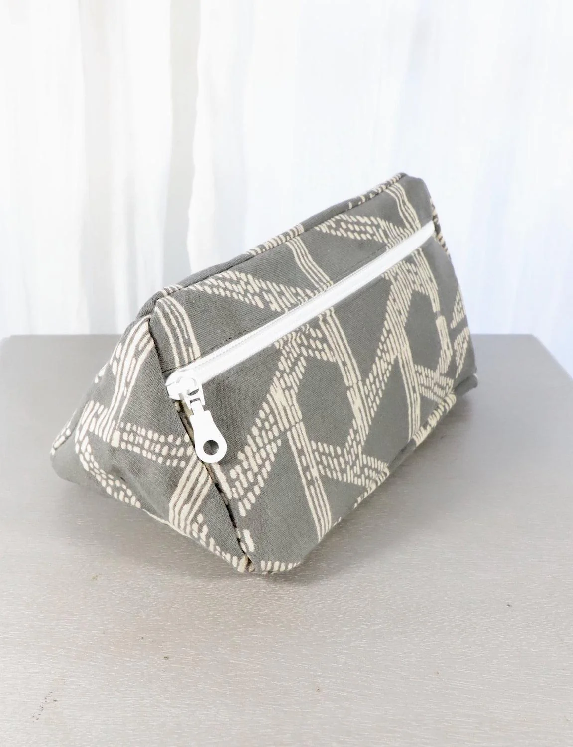 Grey Toiletry Bag- Triangles or Floral - Image 3