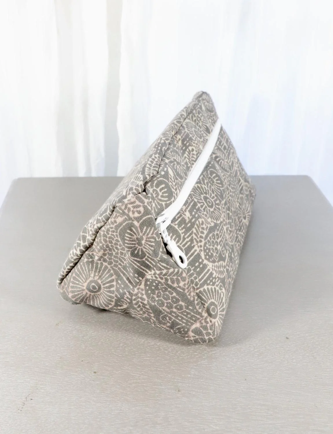 Grey Toiletry Bag- Triangles or Floral - Image 5