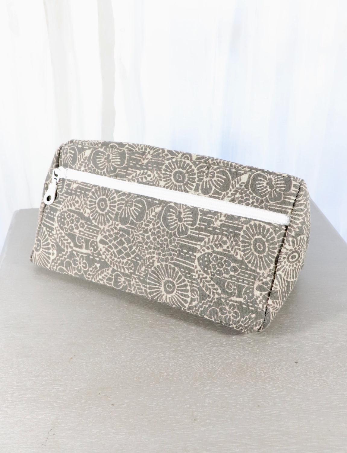 Grey Toiletry Bag- Triangles or Floral - Image 6