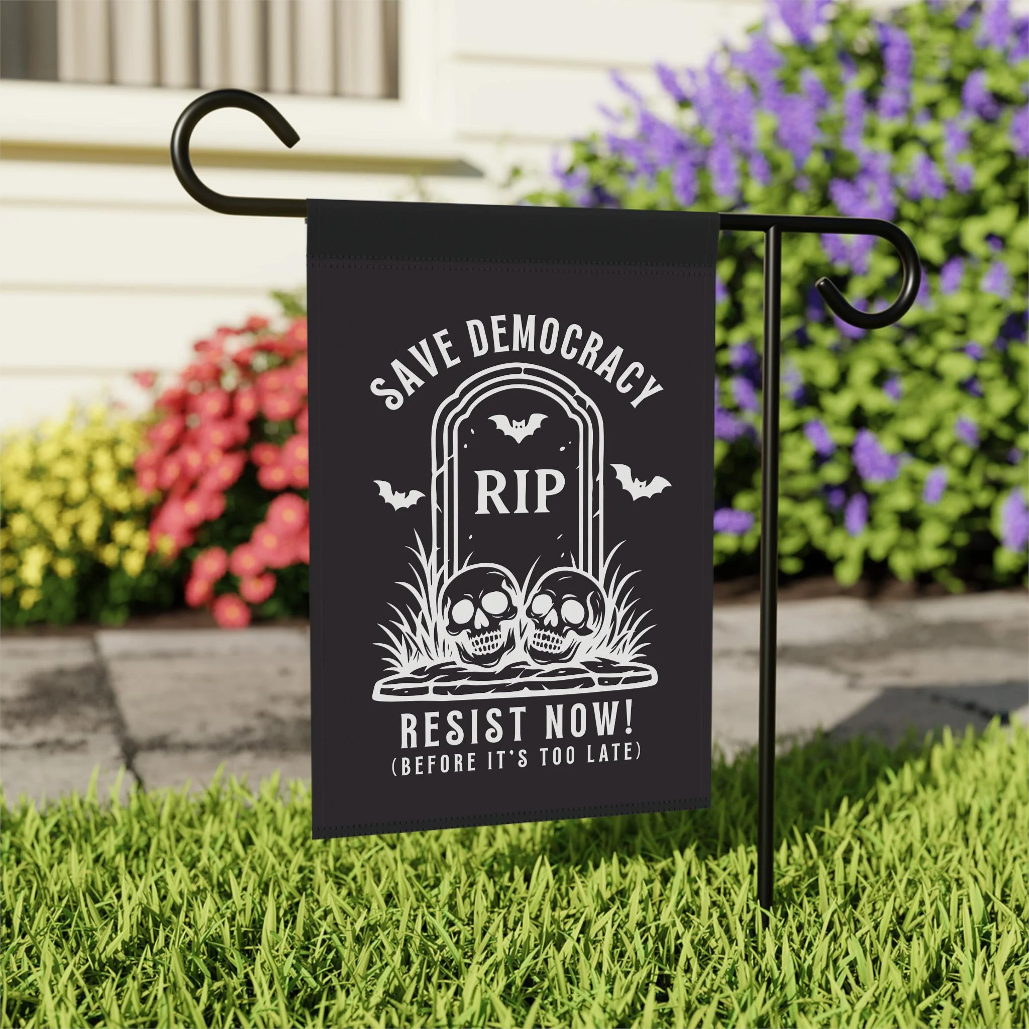 Halloween Democracy Flag, Save Democracy Resist Now Garden Flag - Image 3