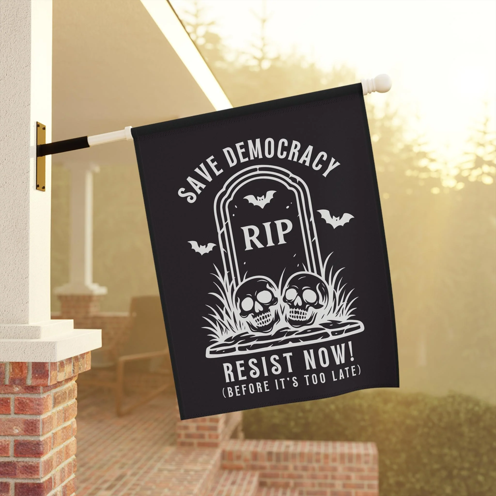 Halloween Democracy Flag, Save Democracy Resist Now Garden Flag - Image 5
