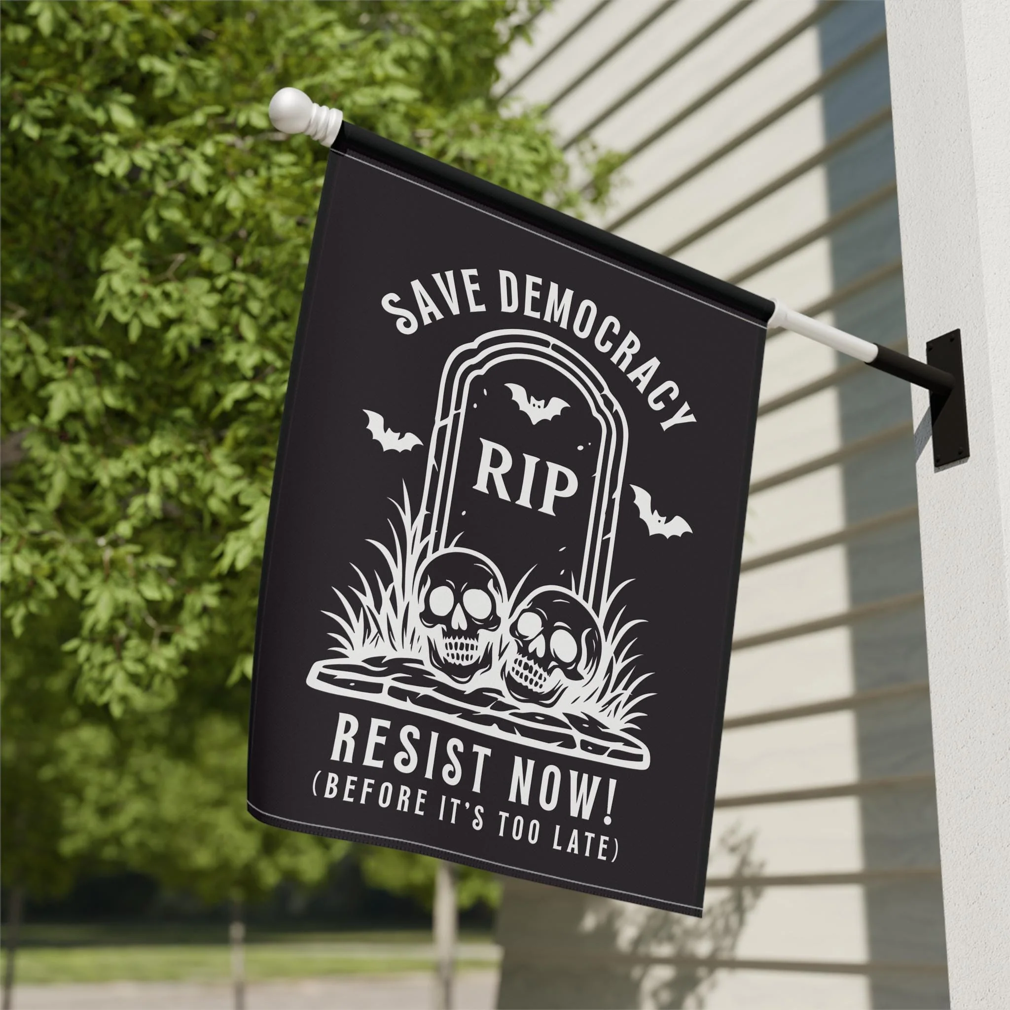 Halloween Democracy Flag, Save Democracy Resist Now Garden Flag - Image 6