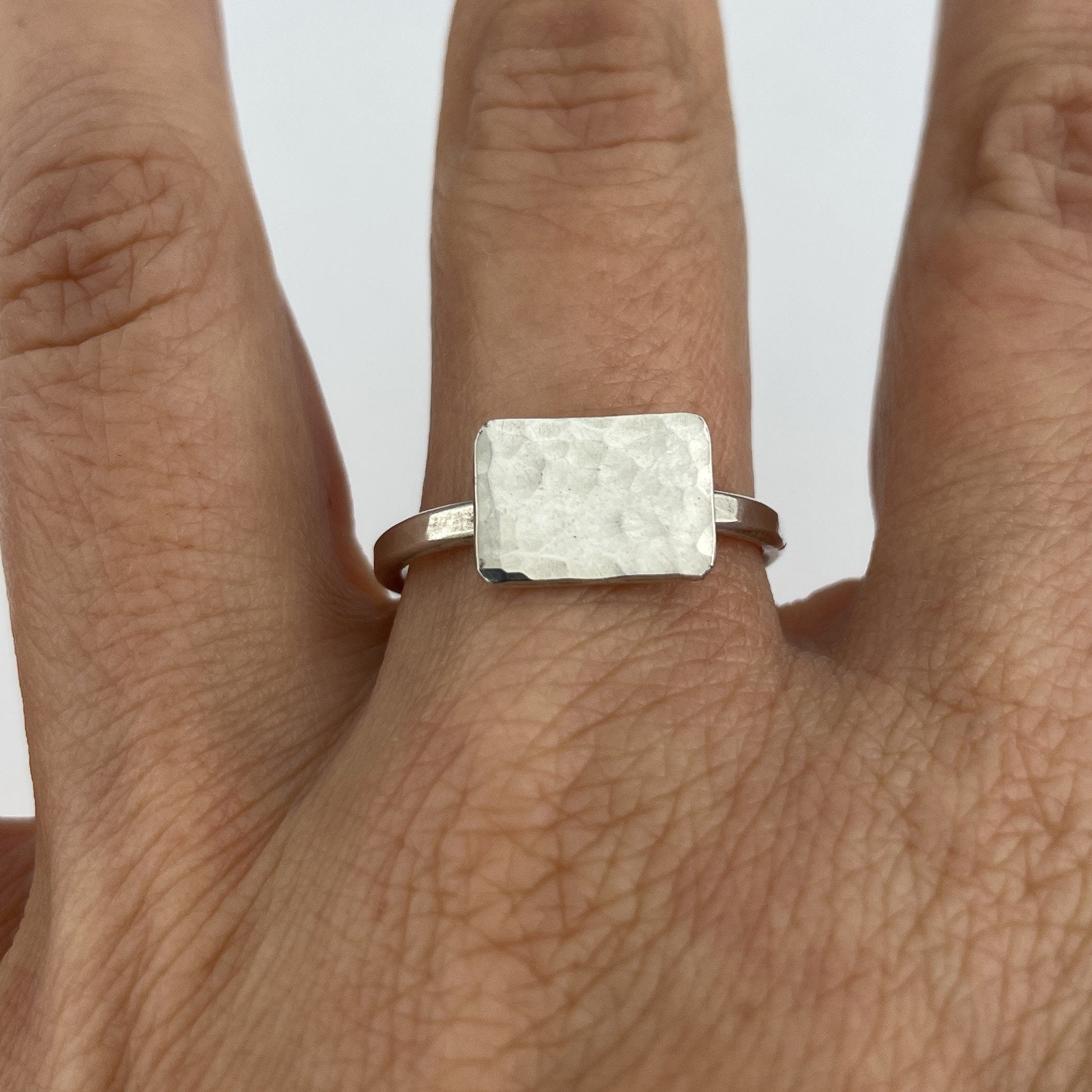 Hammered Rectangle Ring - Image 3