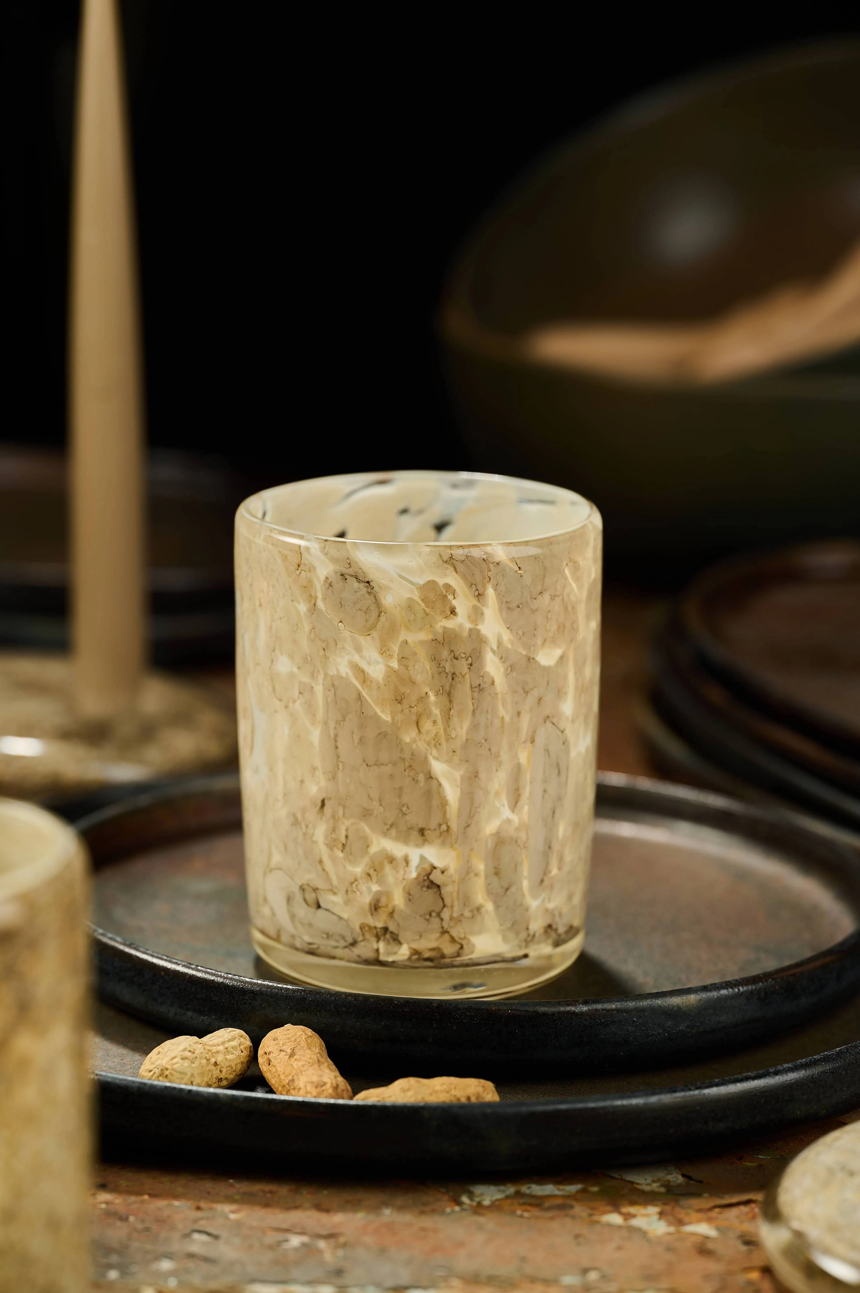 Hand Blown Glass Tumbler: Brown Marble - Image 11