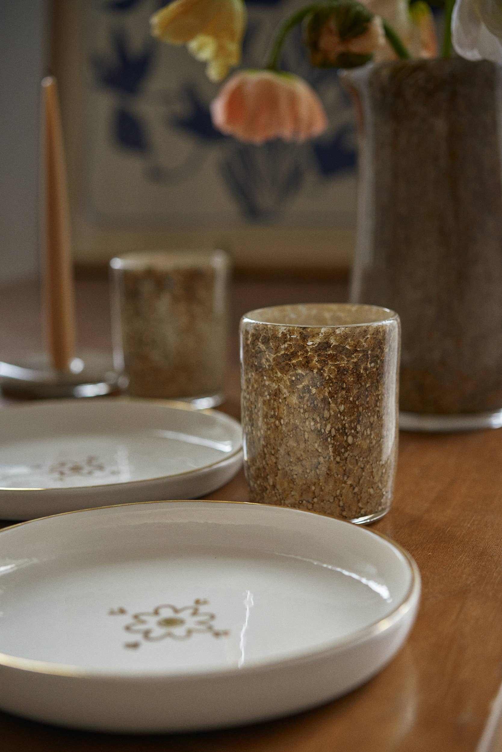 Hand Blown Glass Tumbler: Brown Marble - Image 5