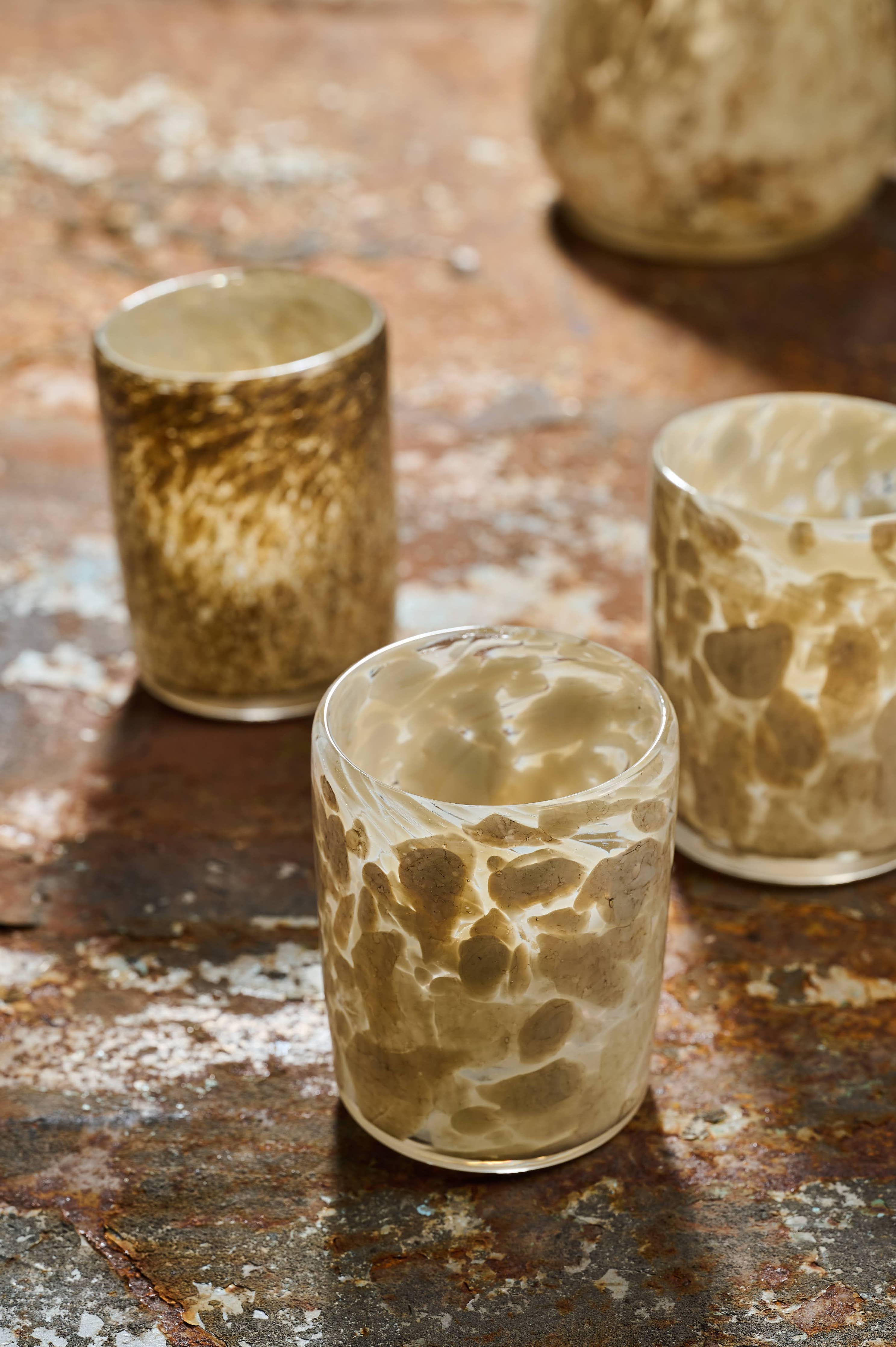 Hand Blown Glass Tumbler: Brown Marble - Image 7
