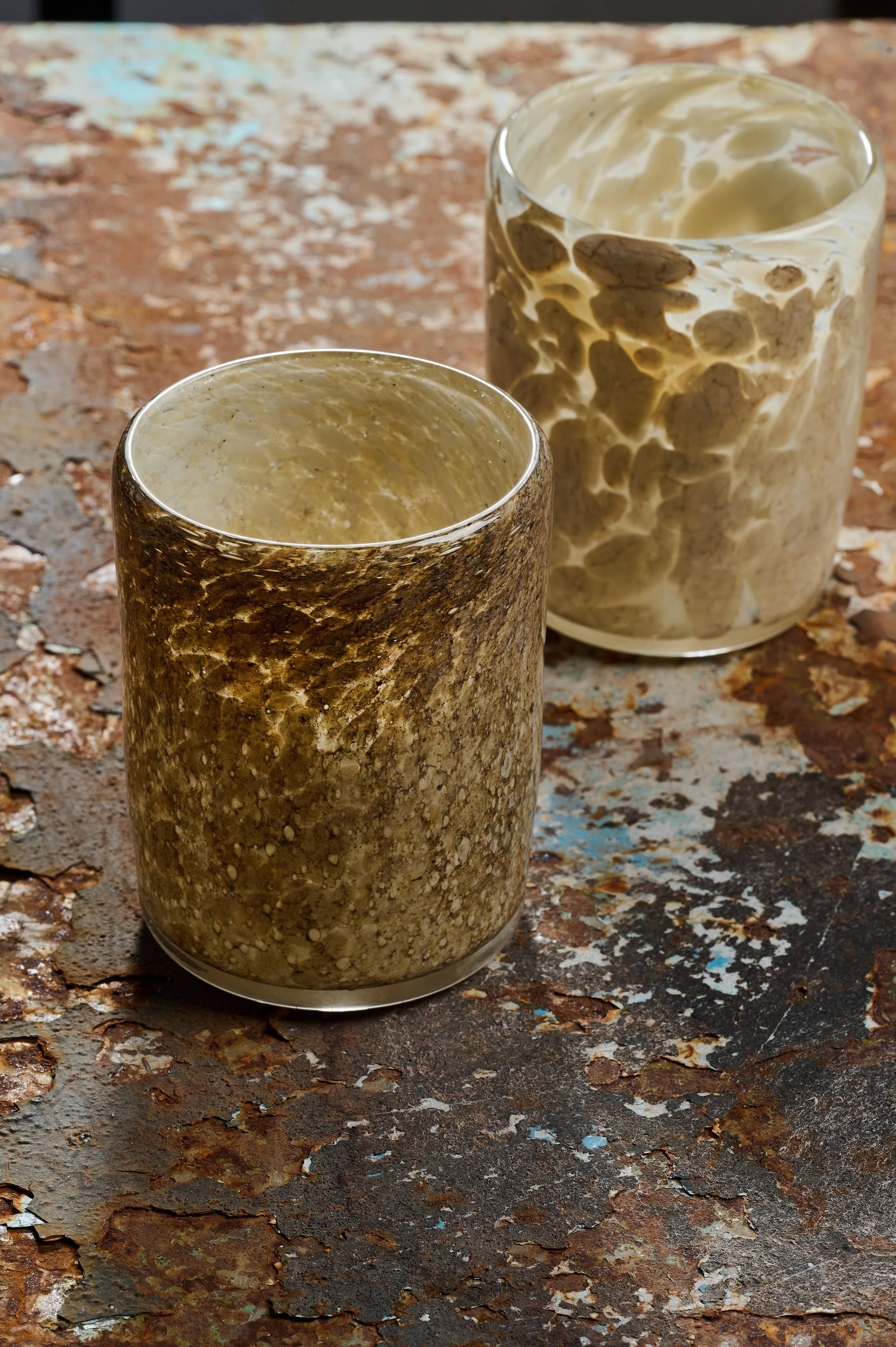 Hand Blown Glass Tumbler: Brown Marble - Image 8