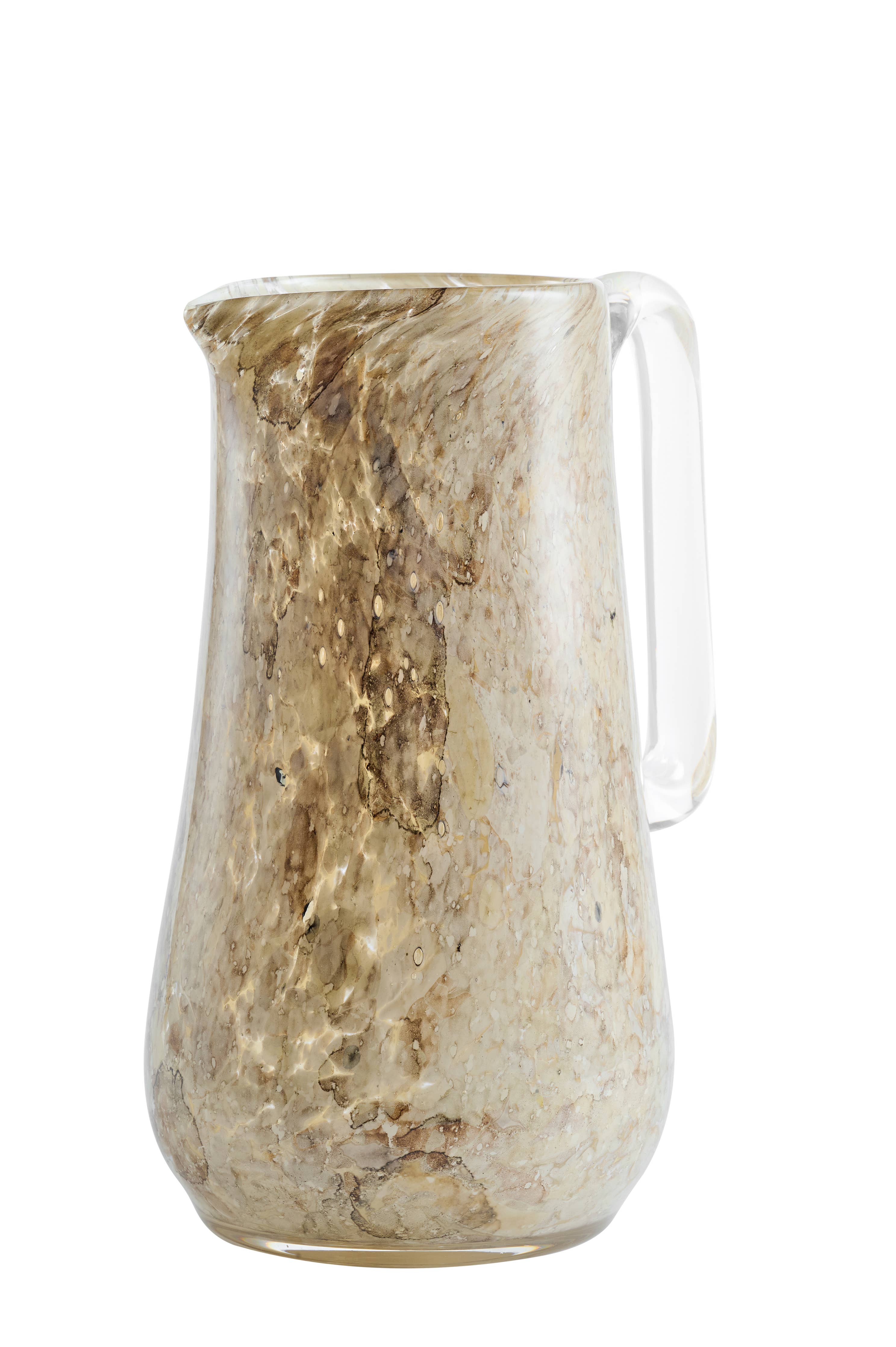 Hand Blown Glass Water Pitcher: Brown Marble - Image 7