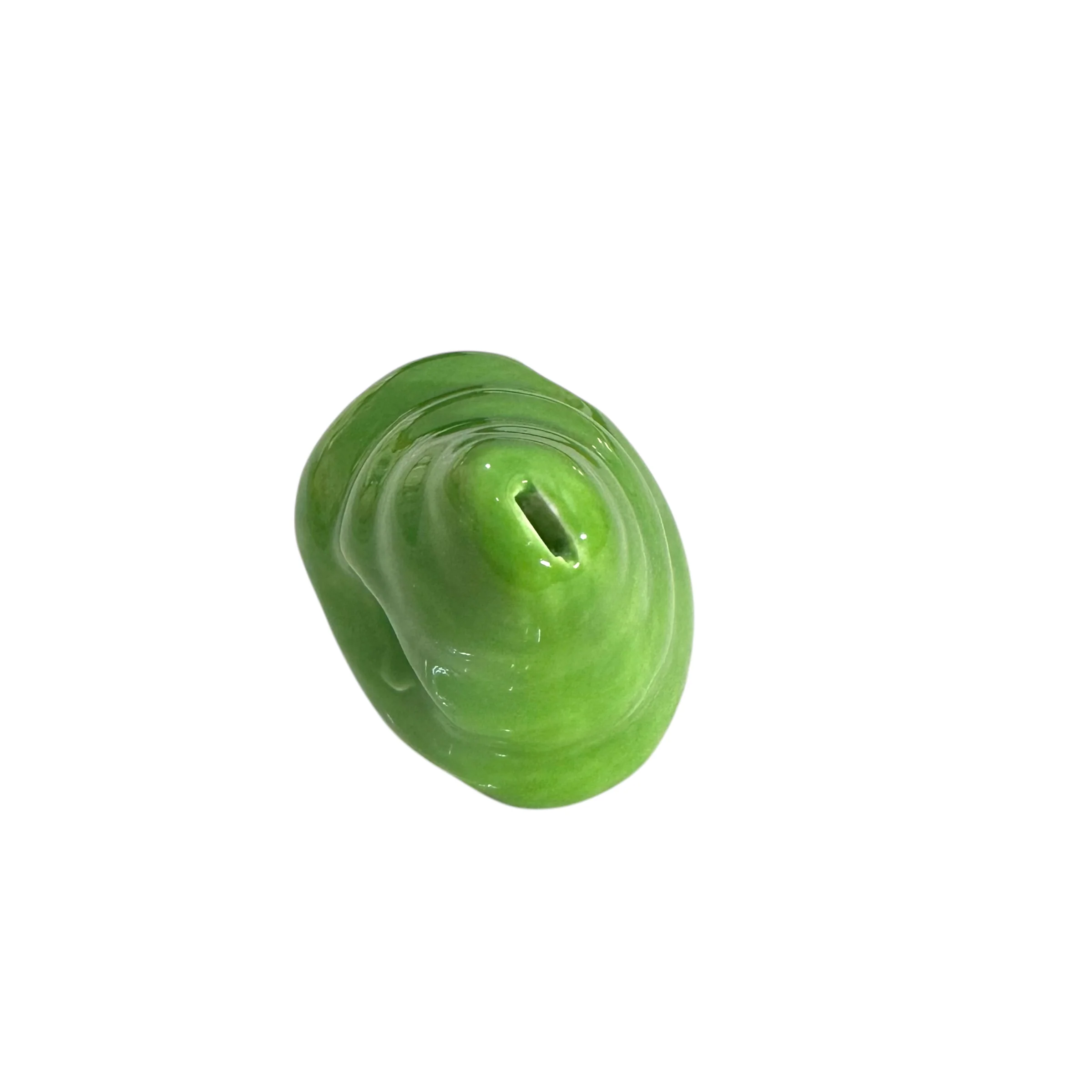 Handcrafted Green Seashell Ceramic Ocarina – Musical Instrument - Image 4