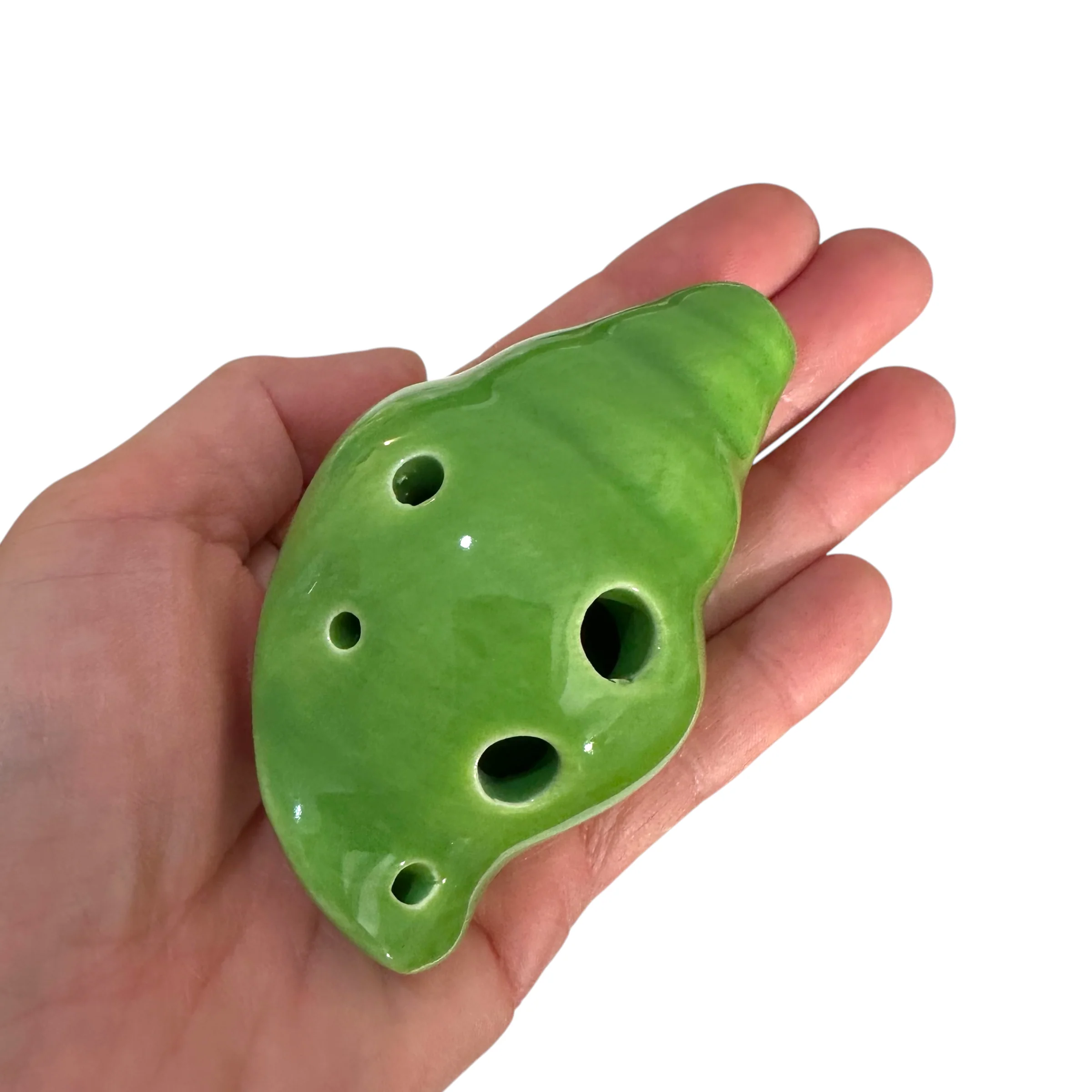 Handcrafted Green Seashell Ceramic Ocarina – Musical Instrument - Image 5