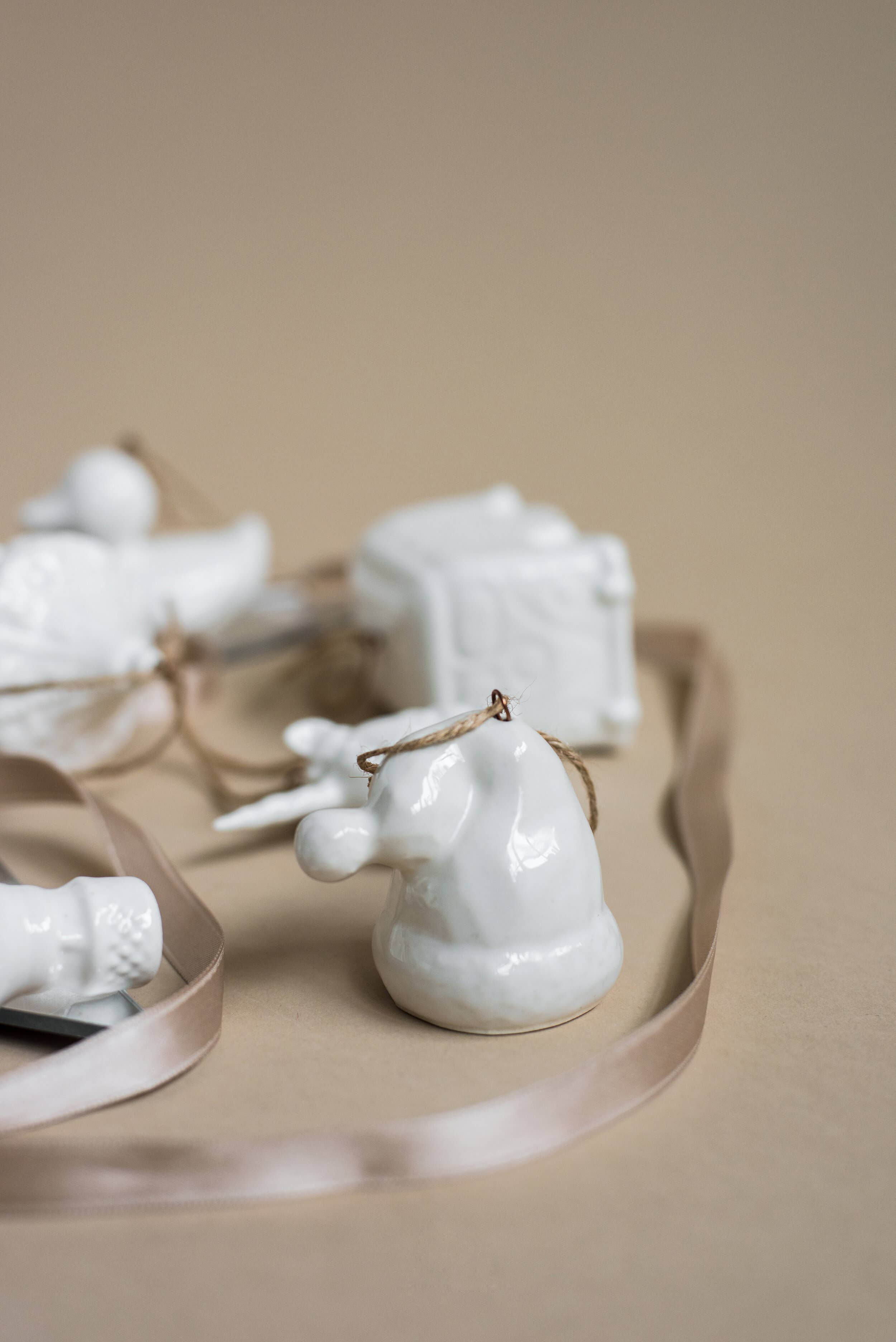 Handmade Porcelain Christmas Ornaments: Mini Bus - Image 5
