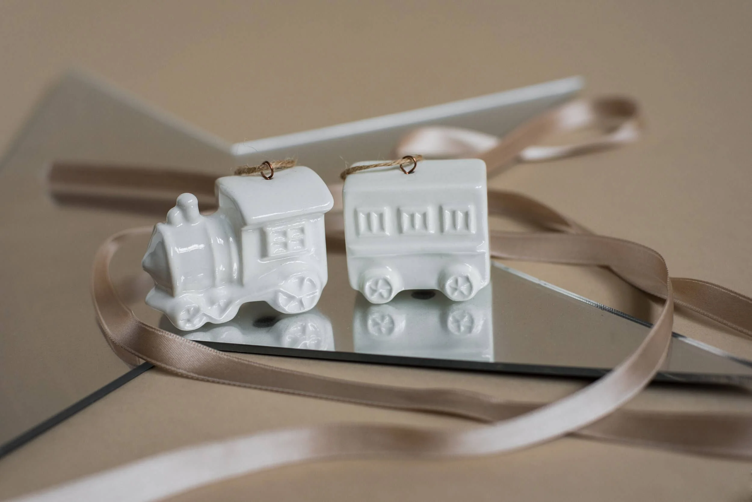 Handmade Porcelain Christmas Ornaments: Santa hat - Image 6
