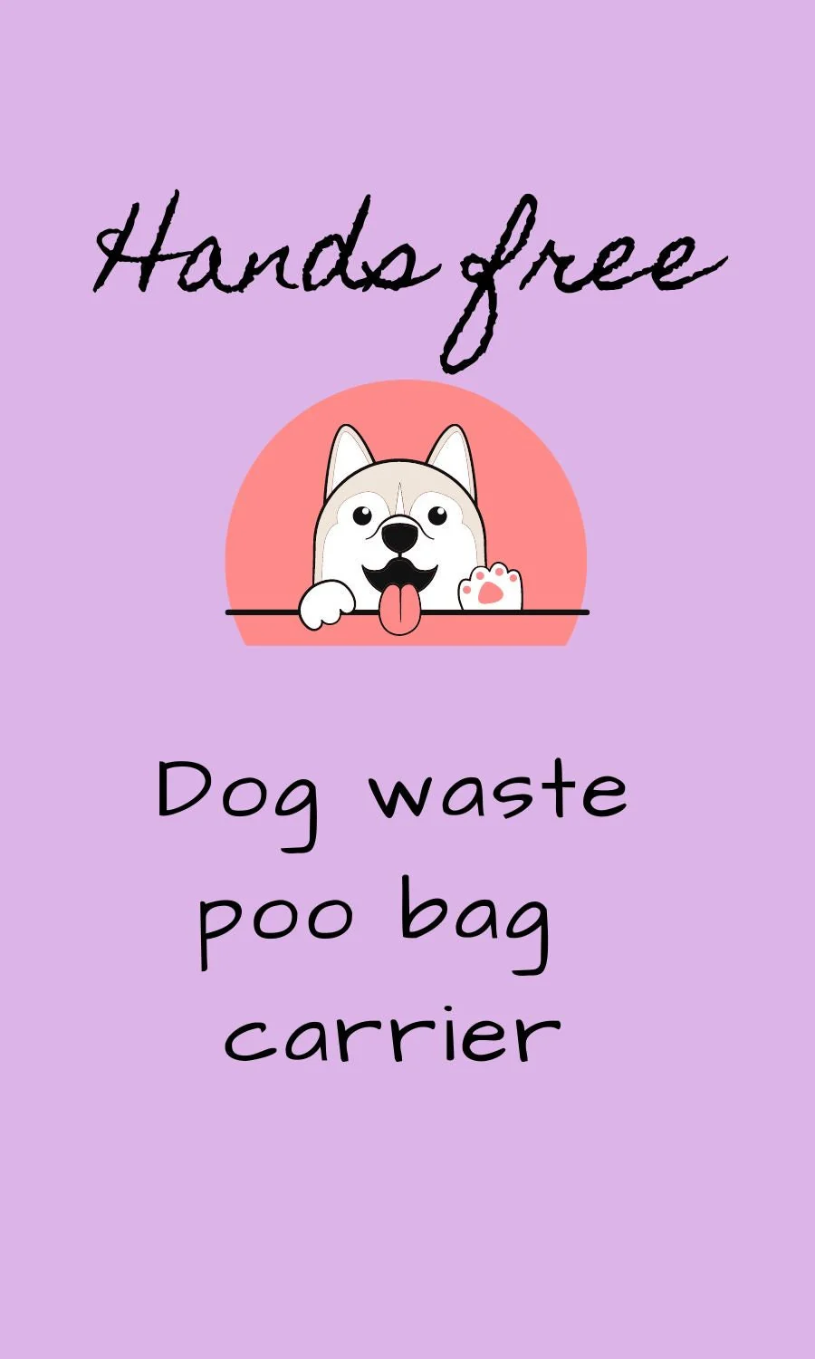 Hands free poop holder/waste bag holder paw print - Image 4