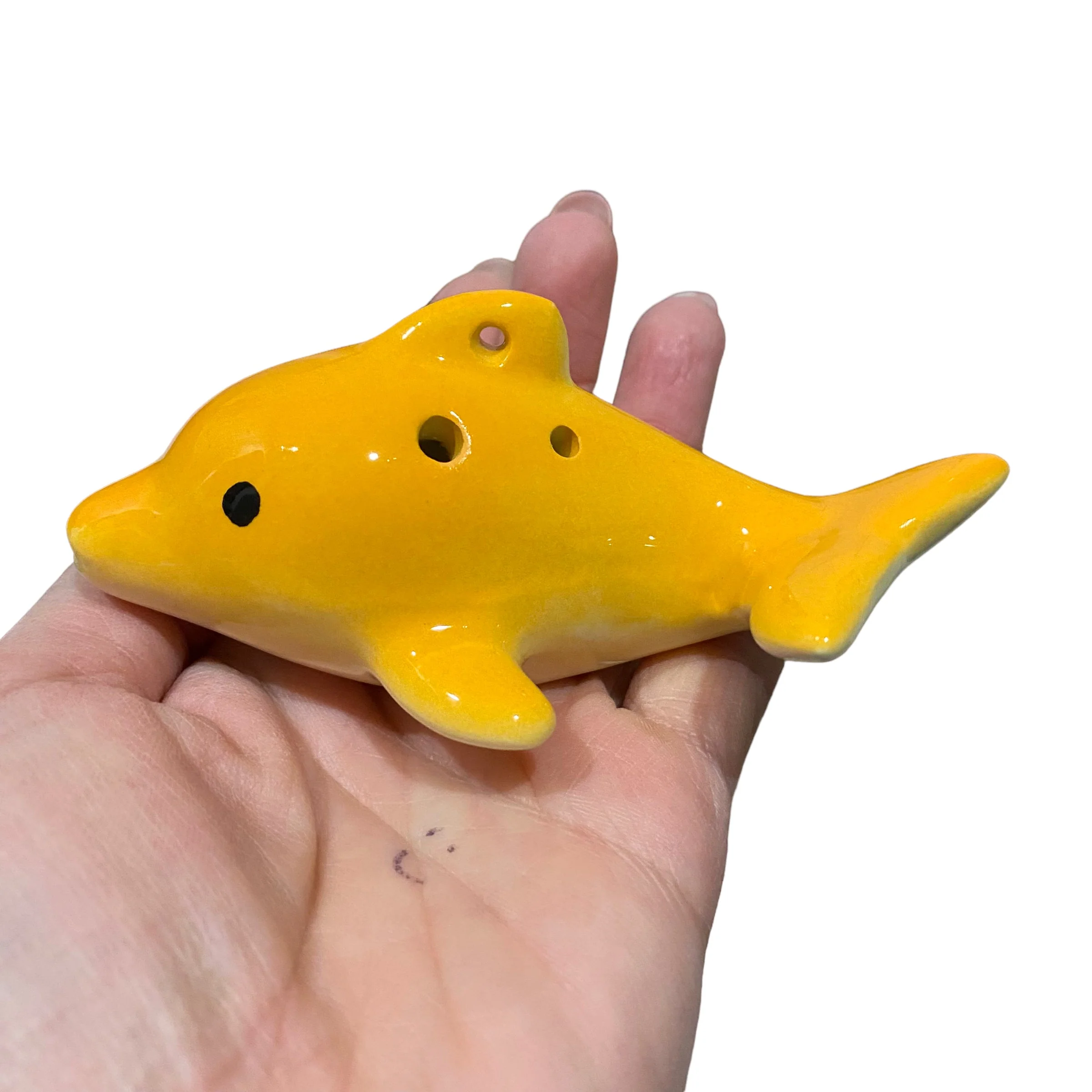 Happy Ceramic Dolphin Ocarina Orange - Image 2