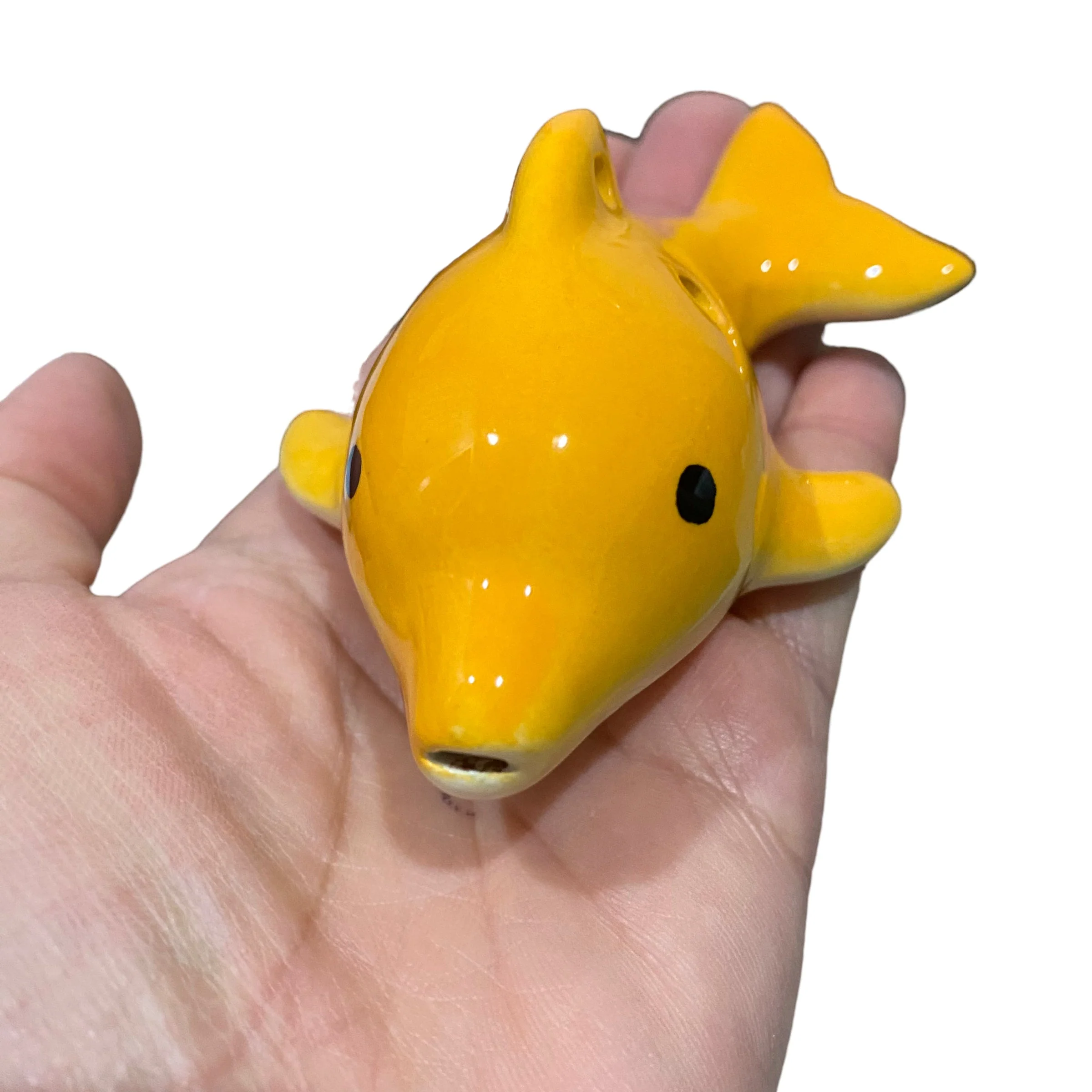 Happy Ceramic Dolphin Ocarina Orange - Image 3