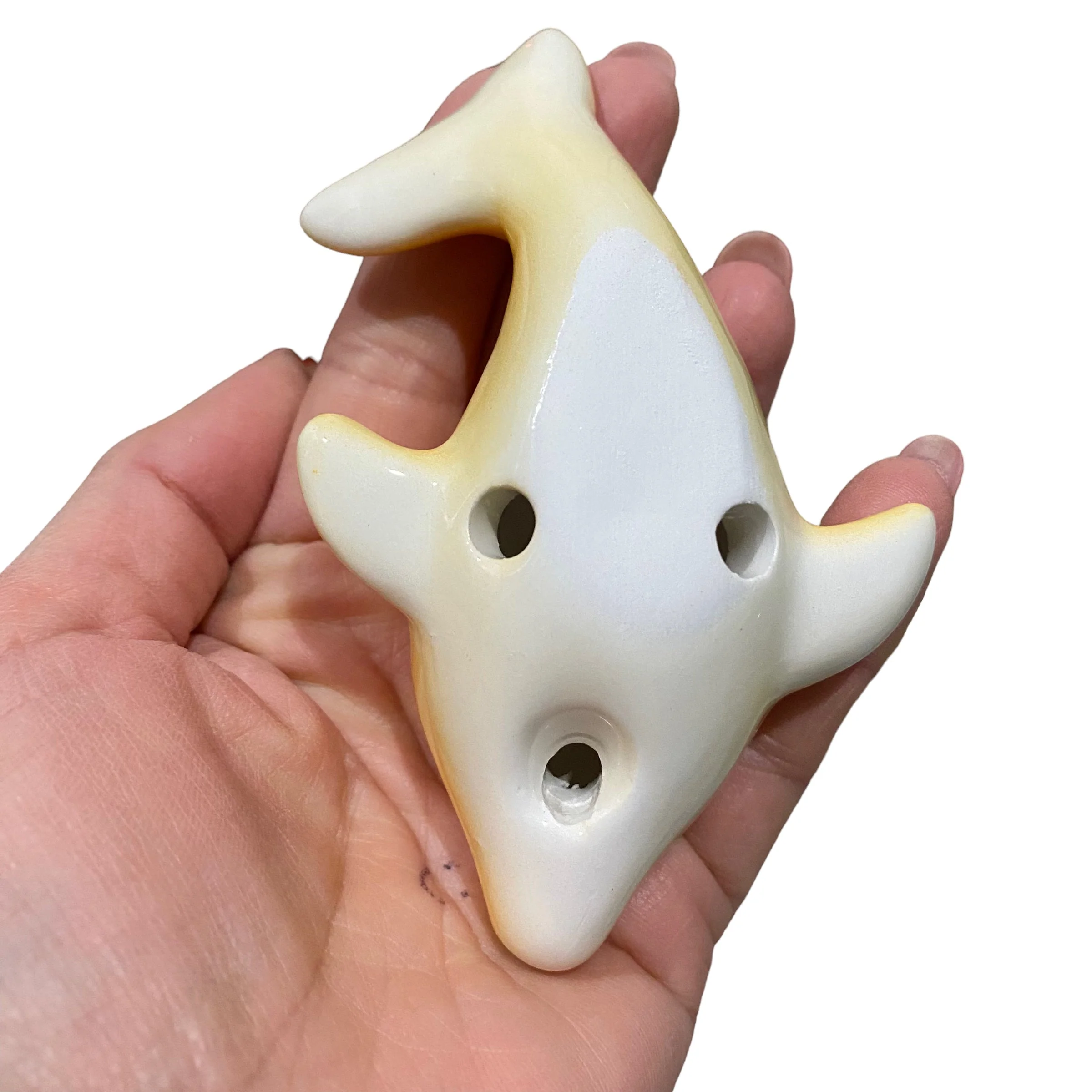 Happy Ceramic Dolphin Ocarina Orange - Image 5