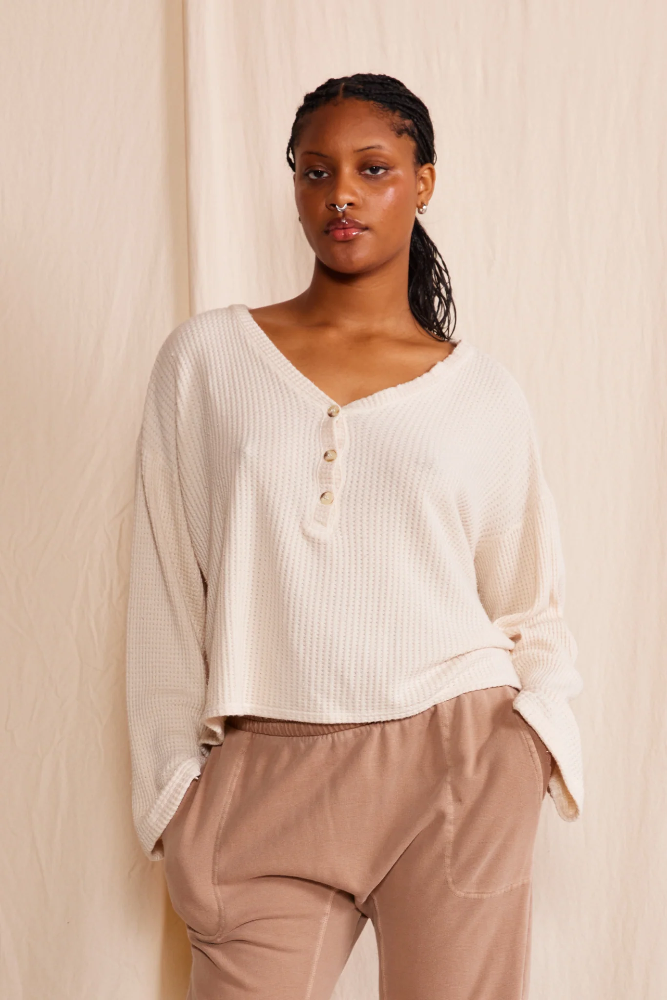 Henley Waffle Top - Image 6