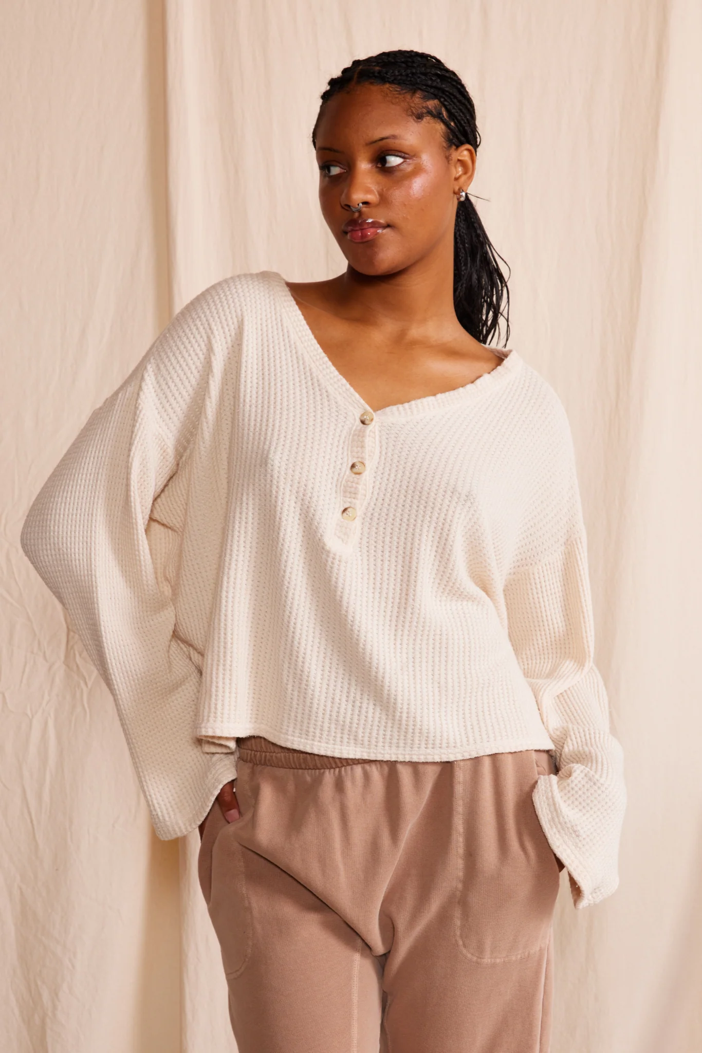 Henley Waffle Top - Image 7