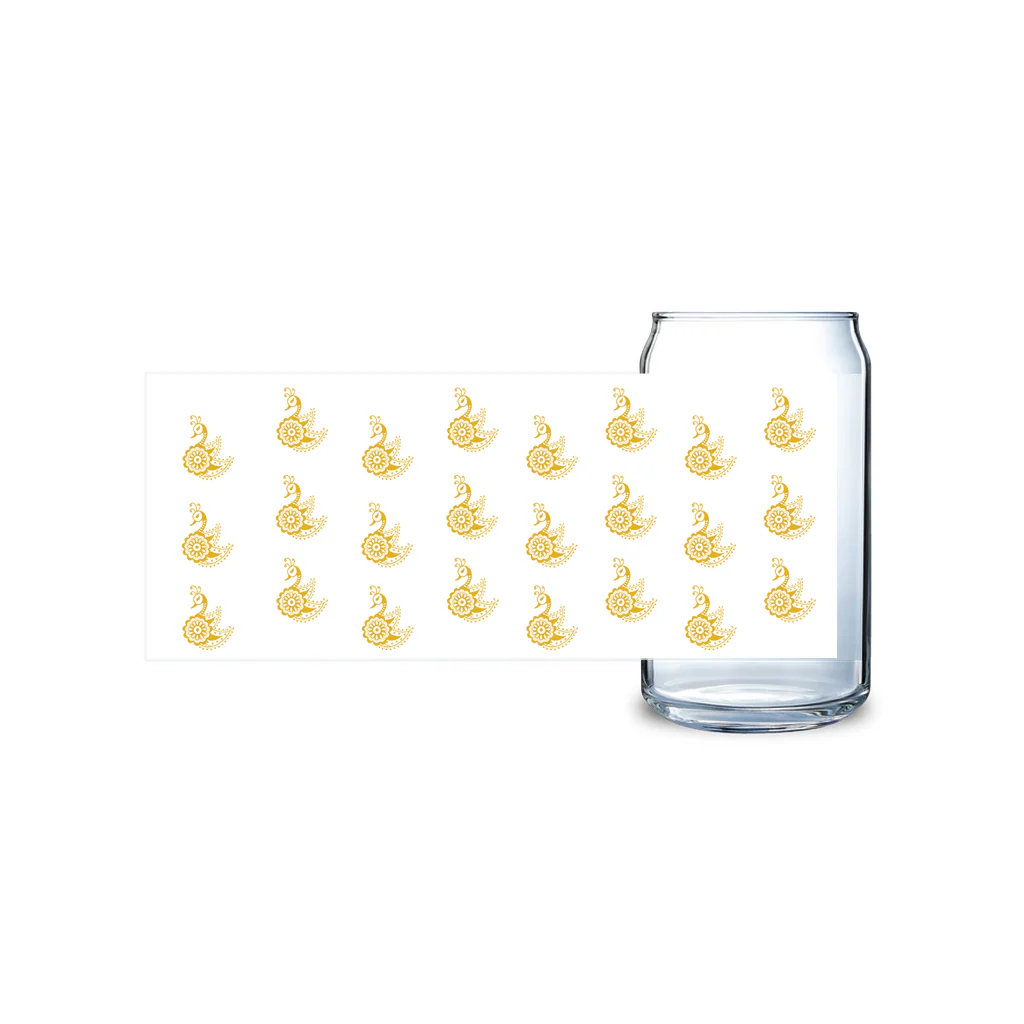 Henna Peacock Glass Tumbler – Sip with Elegance and Tradition - Image 3